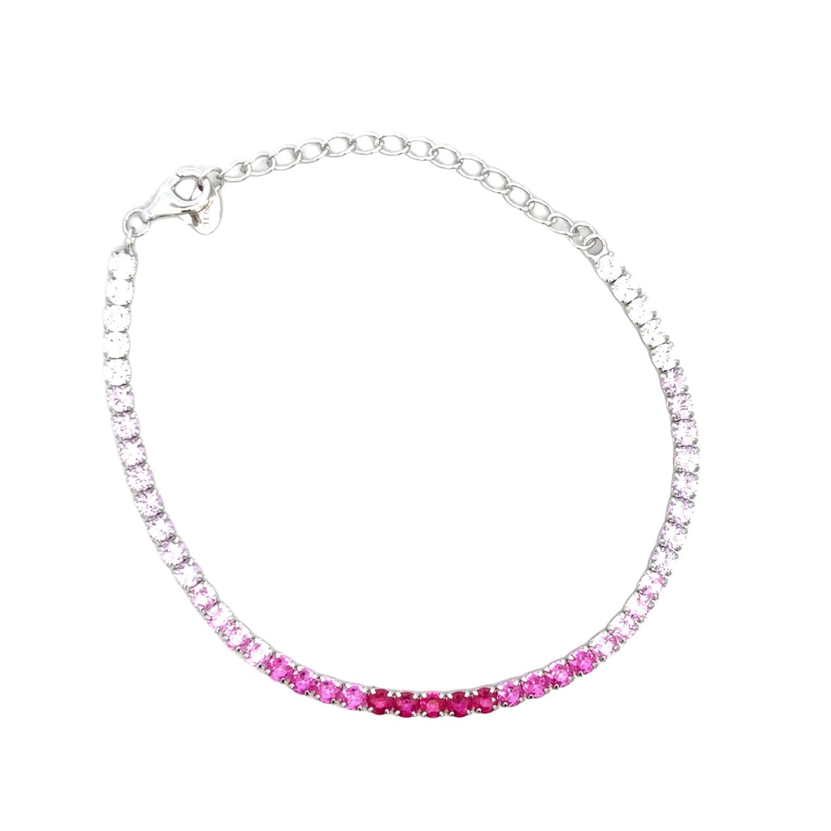 925SL TENNIS PINK AND WHITE CZ BRACELET - C'SANTOS