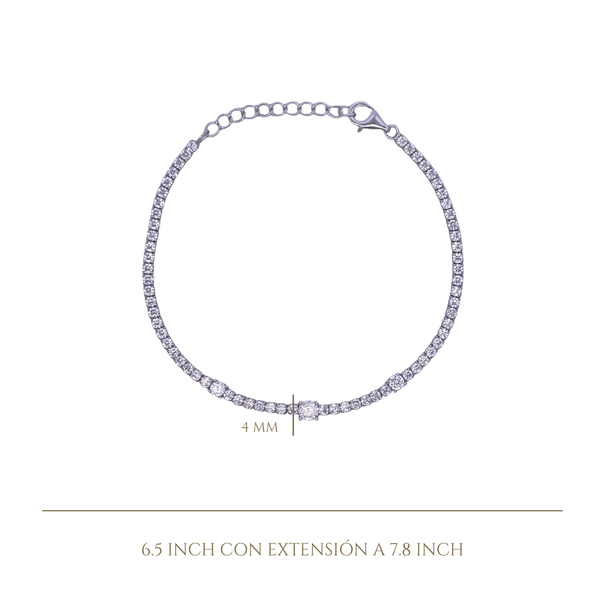 925SL TENNIS WITH TRIPLE CZ BRACELET - C'SANTOS