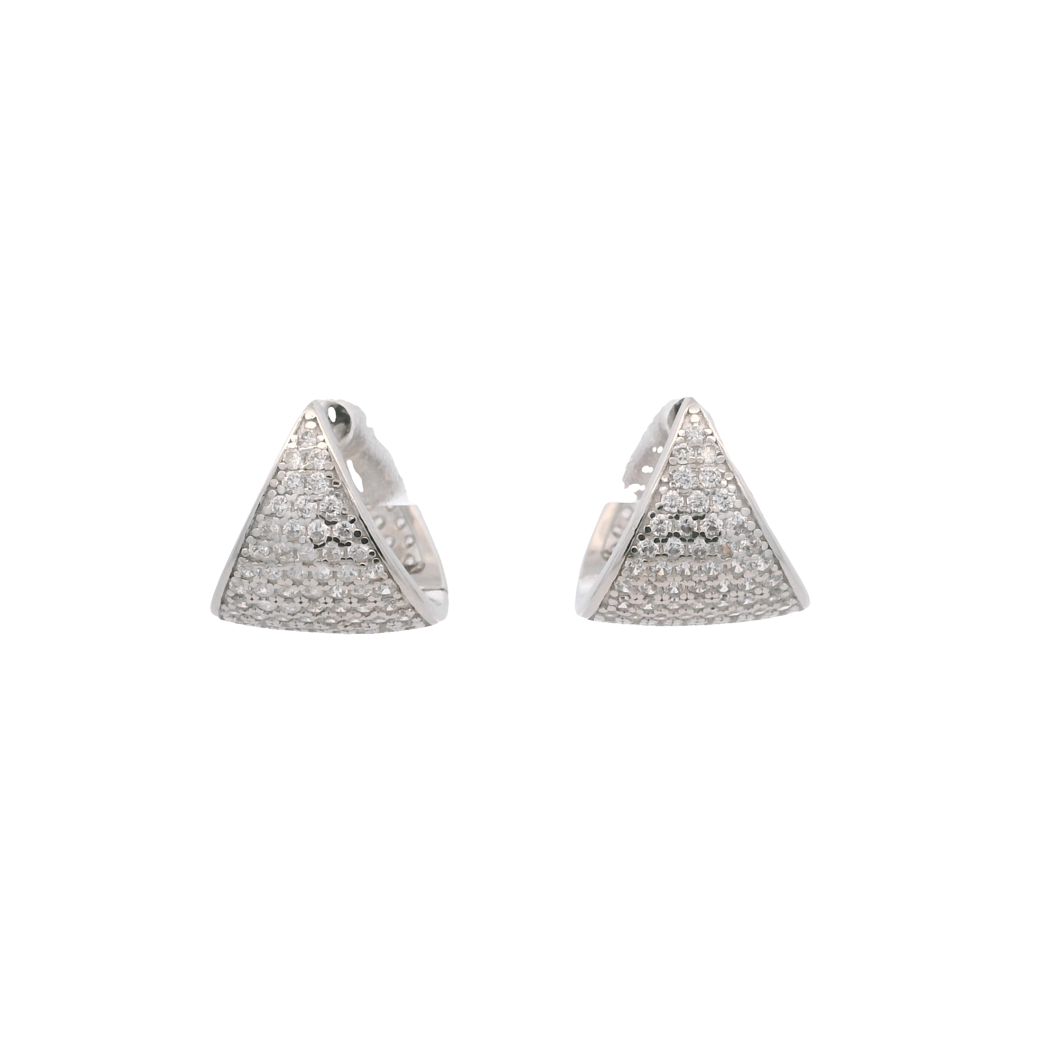 925SL TRIANGLE PAVE CZ HUGGIES - C'SANTOS