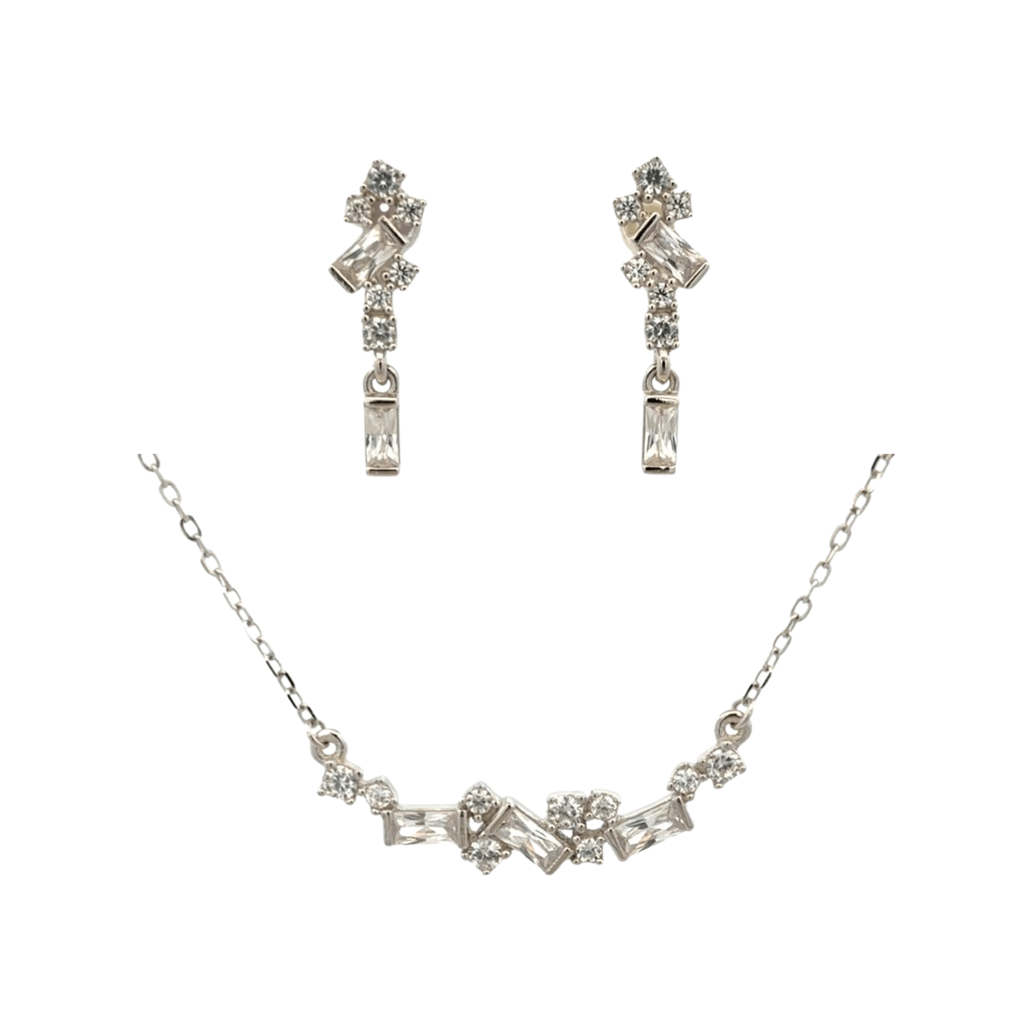 925SS CLUSTER MULTI SHAPE CZ SET - C'SANTOS