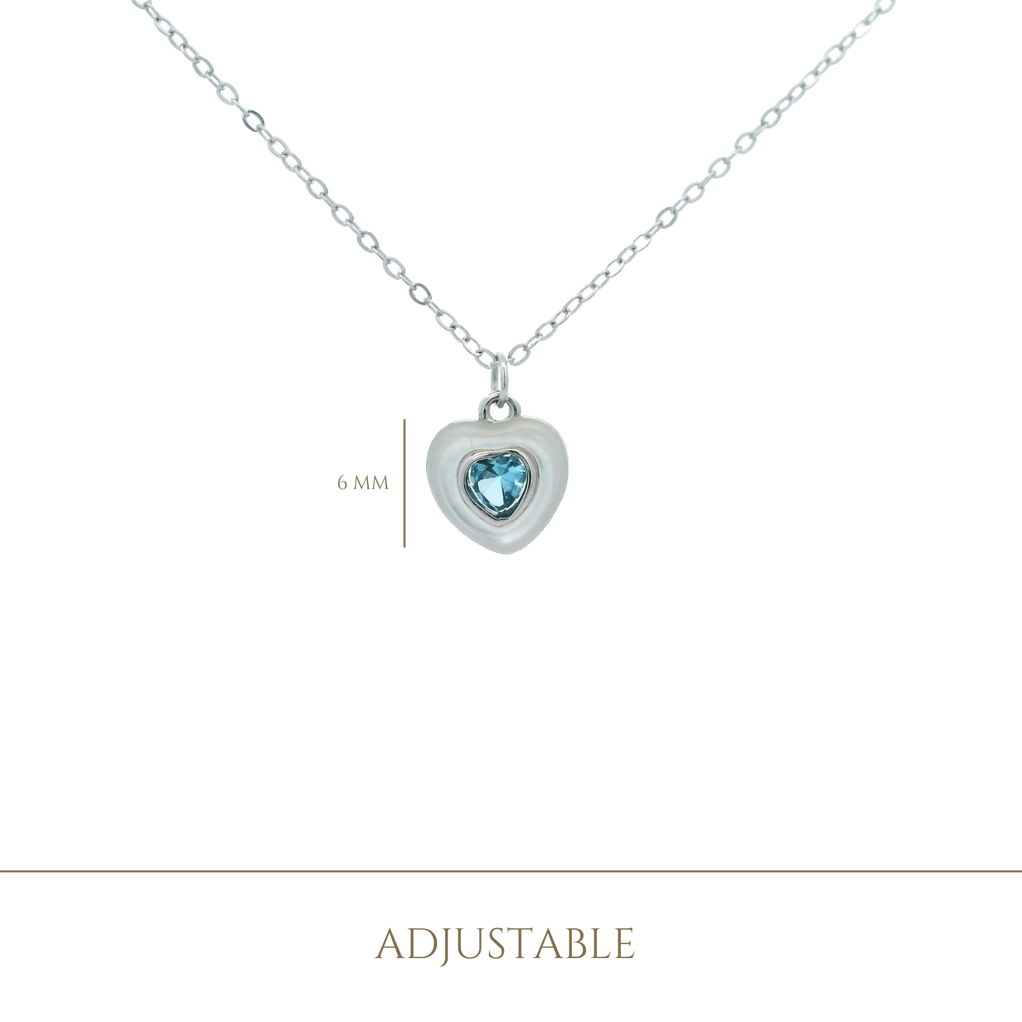 925SS HEART SKY BLUE CZ AND SHELL PEARL NECKLACE - C'SANTOS