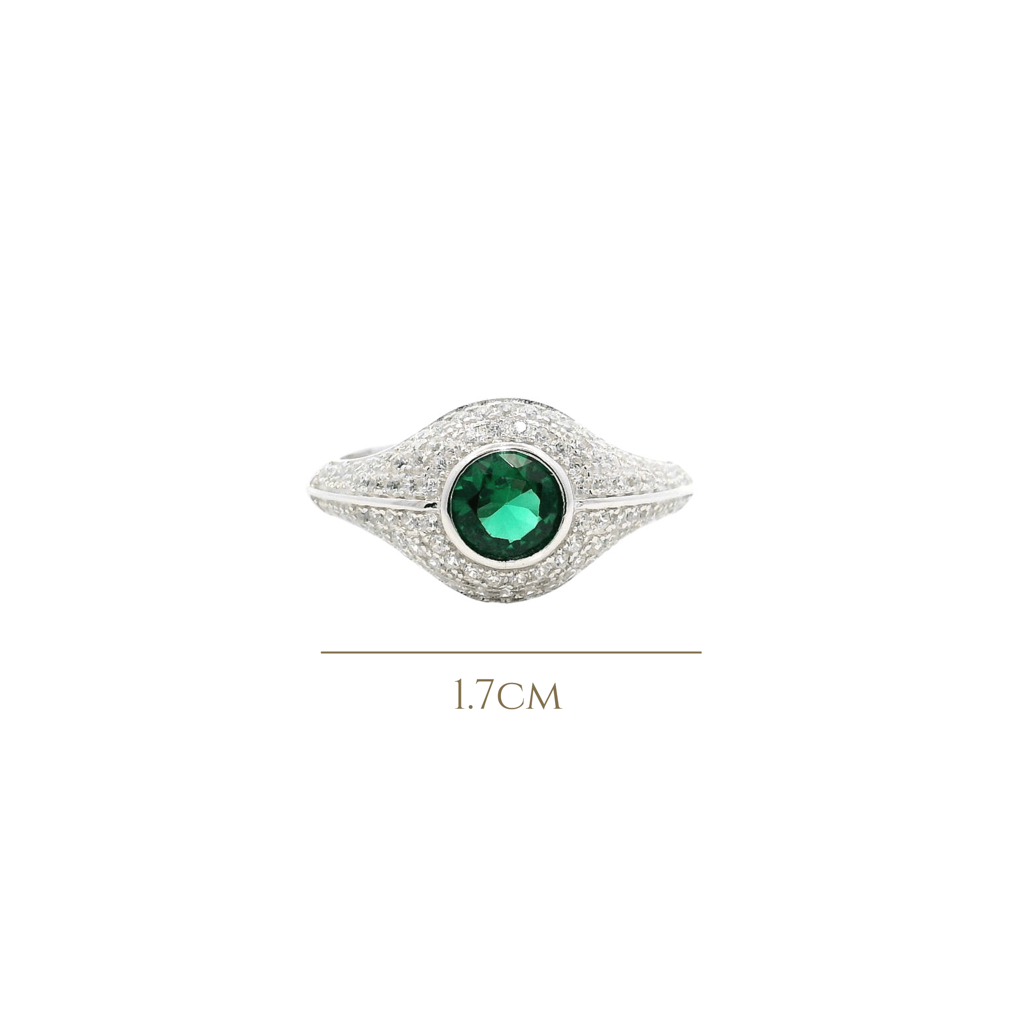 925SS ROUND SPINEL GREEN CZ ADJUSTABLE RING - C'SANTOS