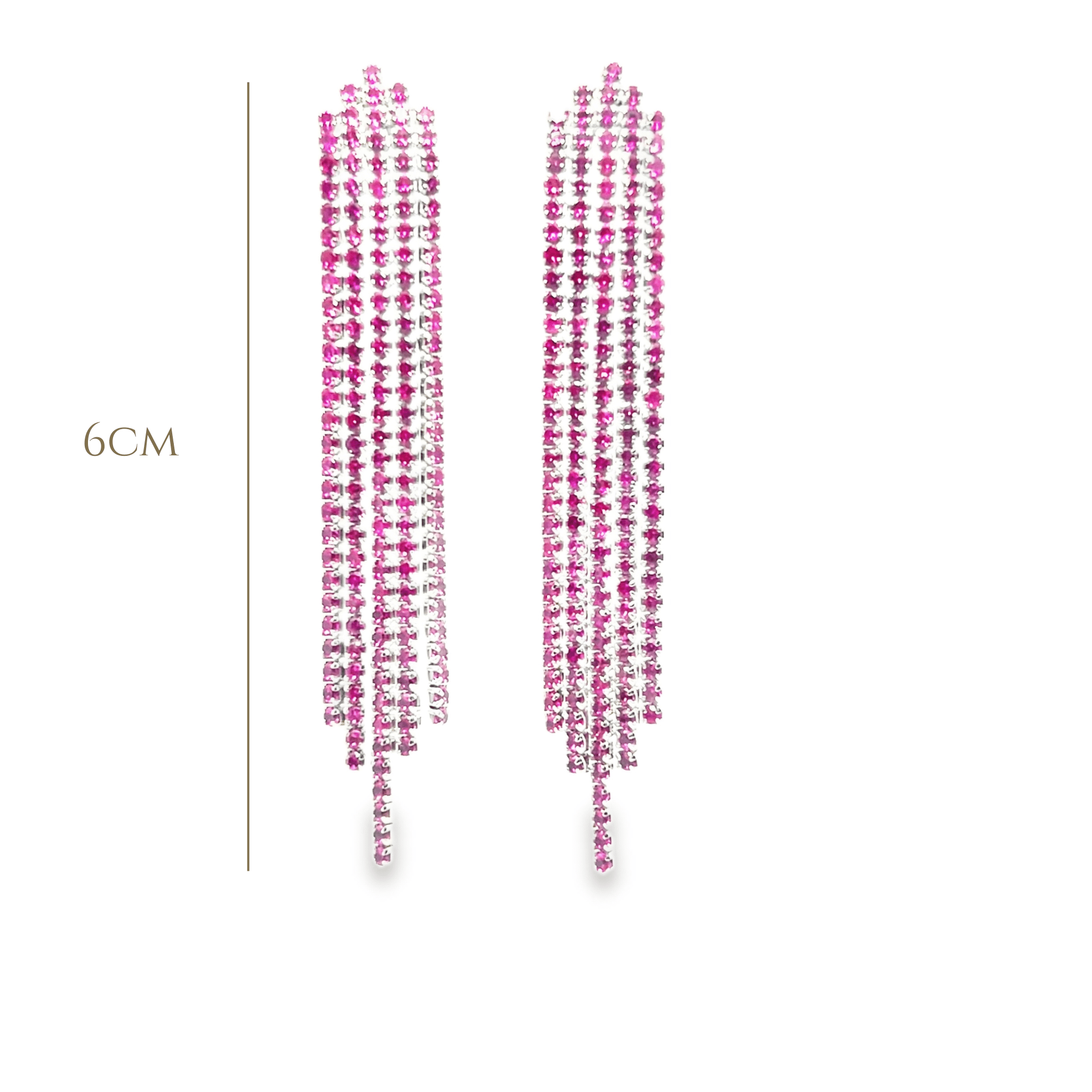 925SS TASEL WITH CZ PINK EARRINGS - C'SANTOS