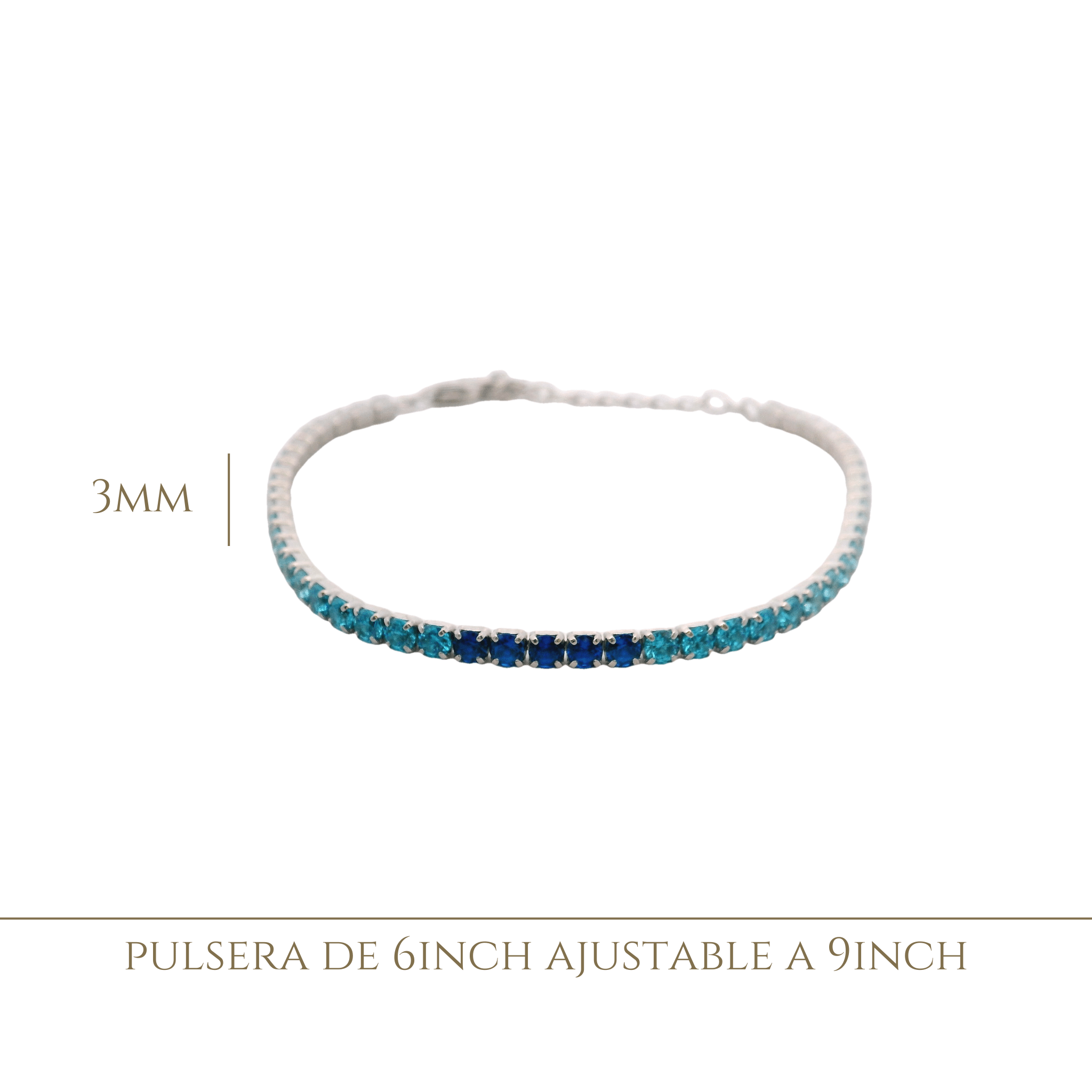 925SS TENNIS TRIPLE COLOR CZ BRACELET - C'SANTOS
