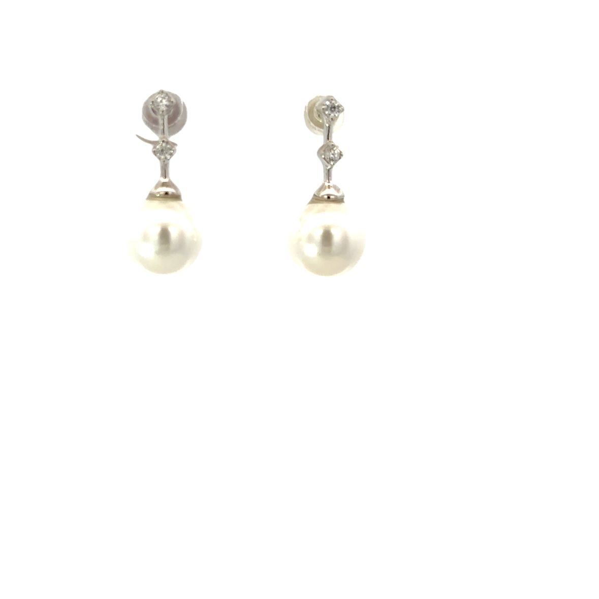 925SS TWO SOLITARY AND PEARL SET - C'SANTOS