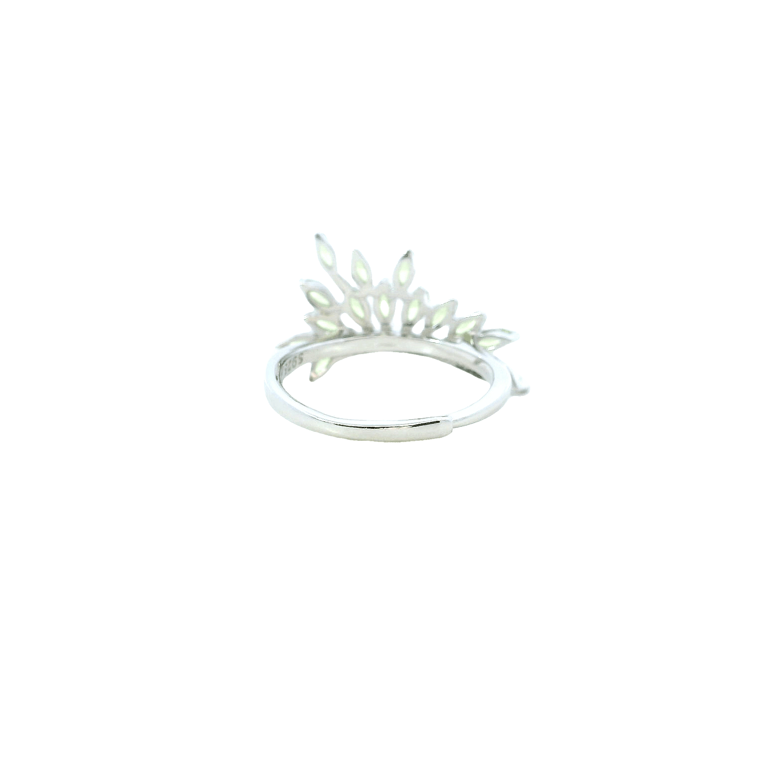 925SS WINGS GREEN CZ ADJUSTABLE RING - C'SANTOS