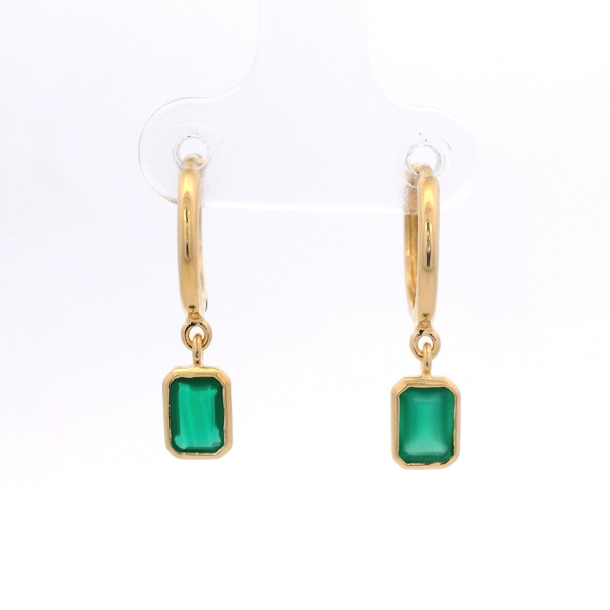 925YG BAGUETTE ONYX GREEN HUGGIES - C'SANTOS