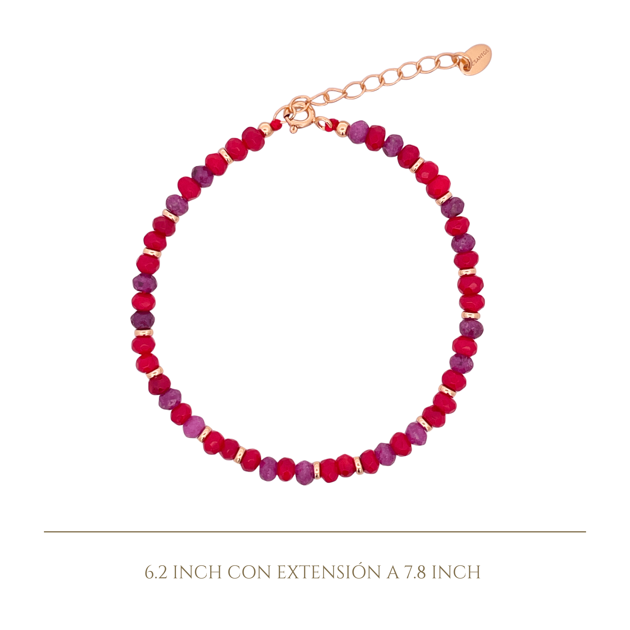 925YG BEANDS AND BALL GOLD BRACELET CORAL & IOLITE - C'SANTOS