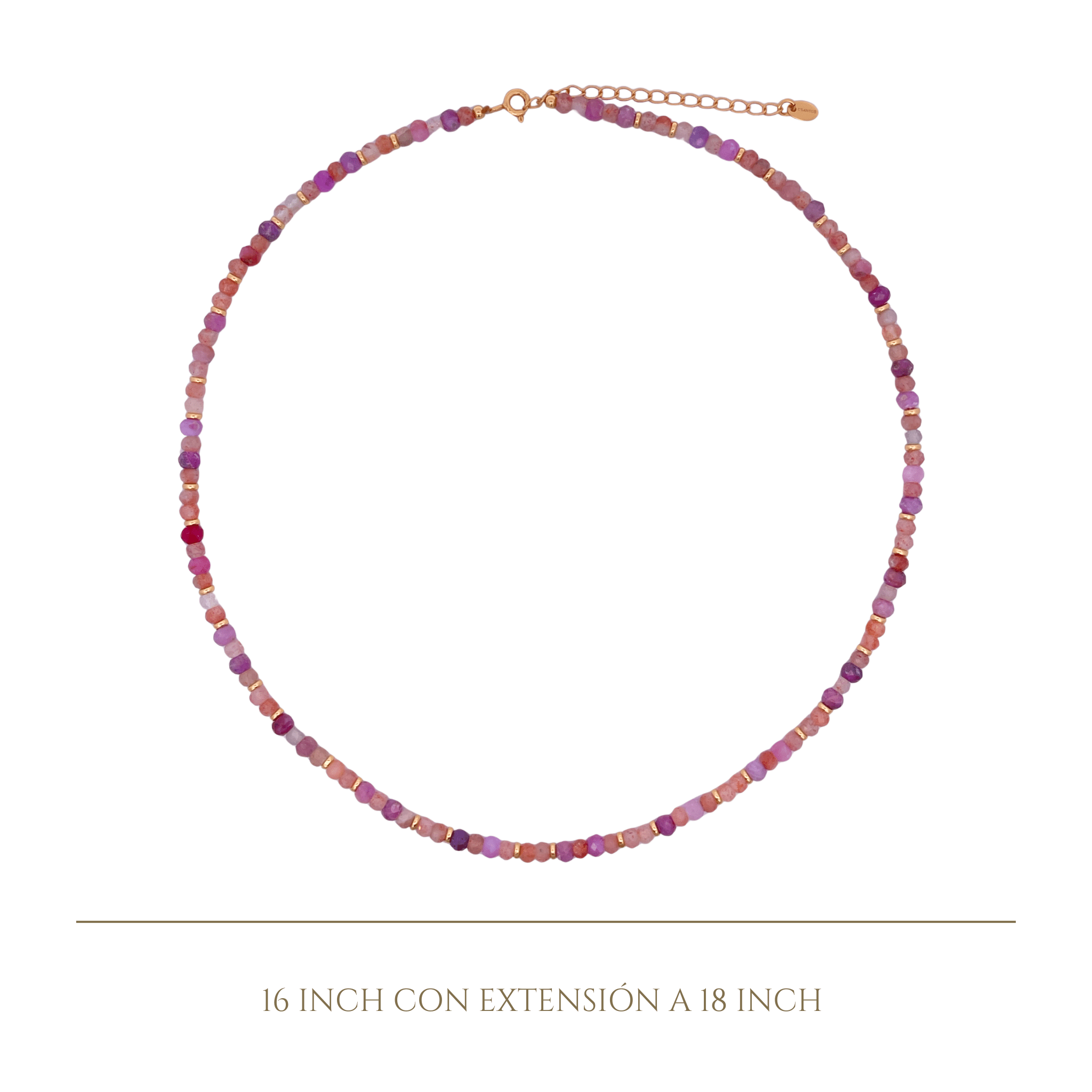 925YG BEANDS AND BALL GOLD NECKLACE TOURMALINE - C'SANTOS