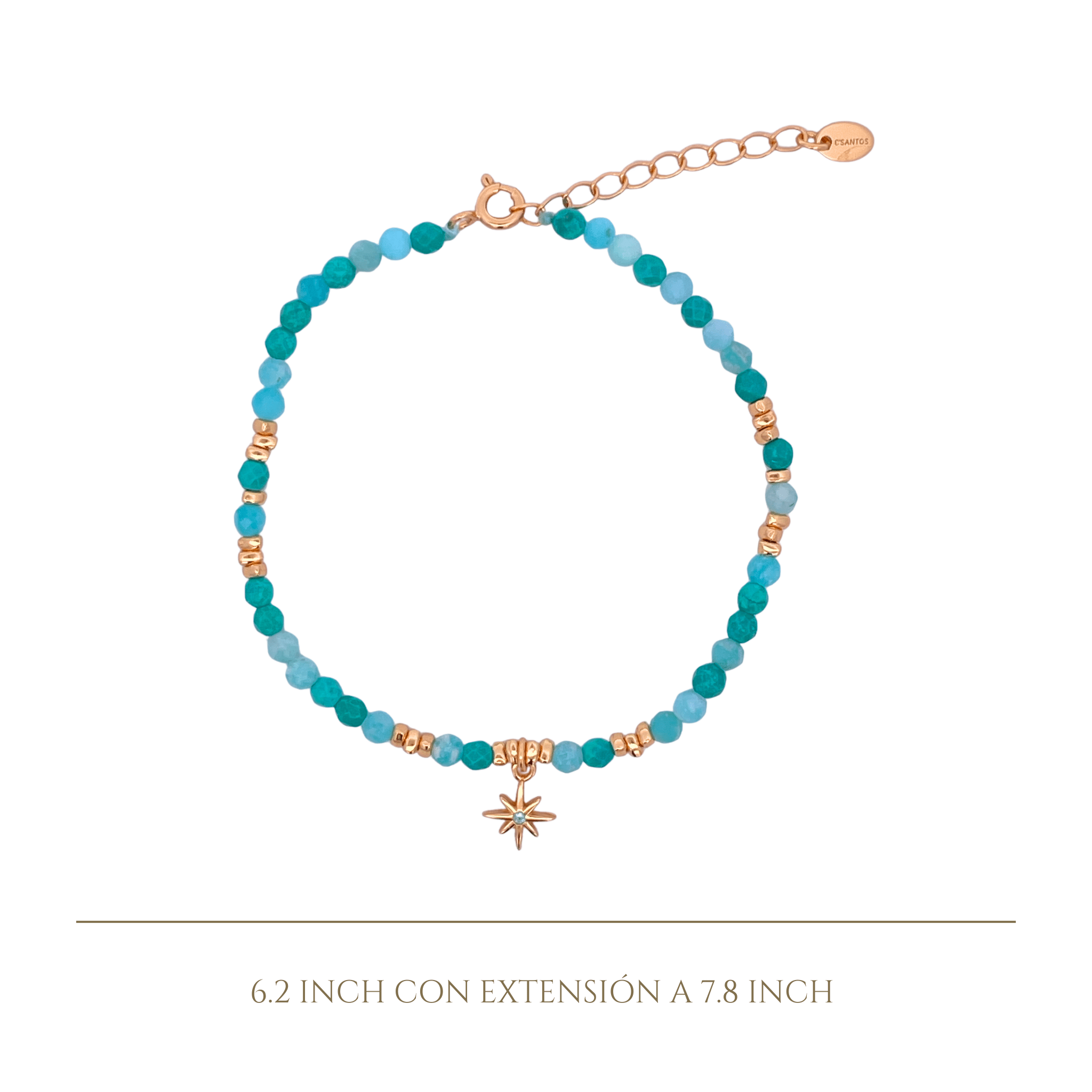 925YG BEANDS AND STAR BRACELET TQ - C'SANTOS