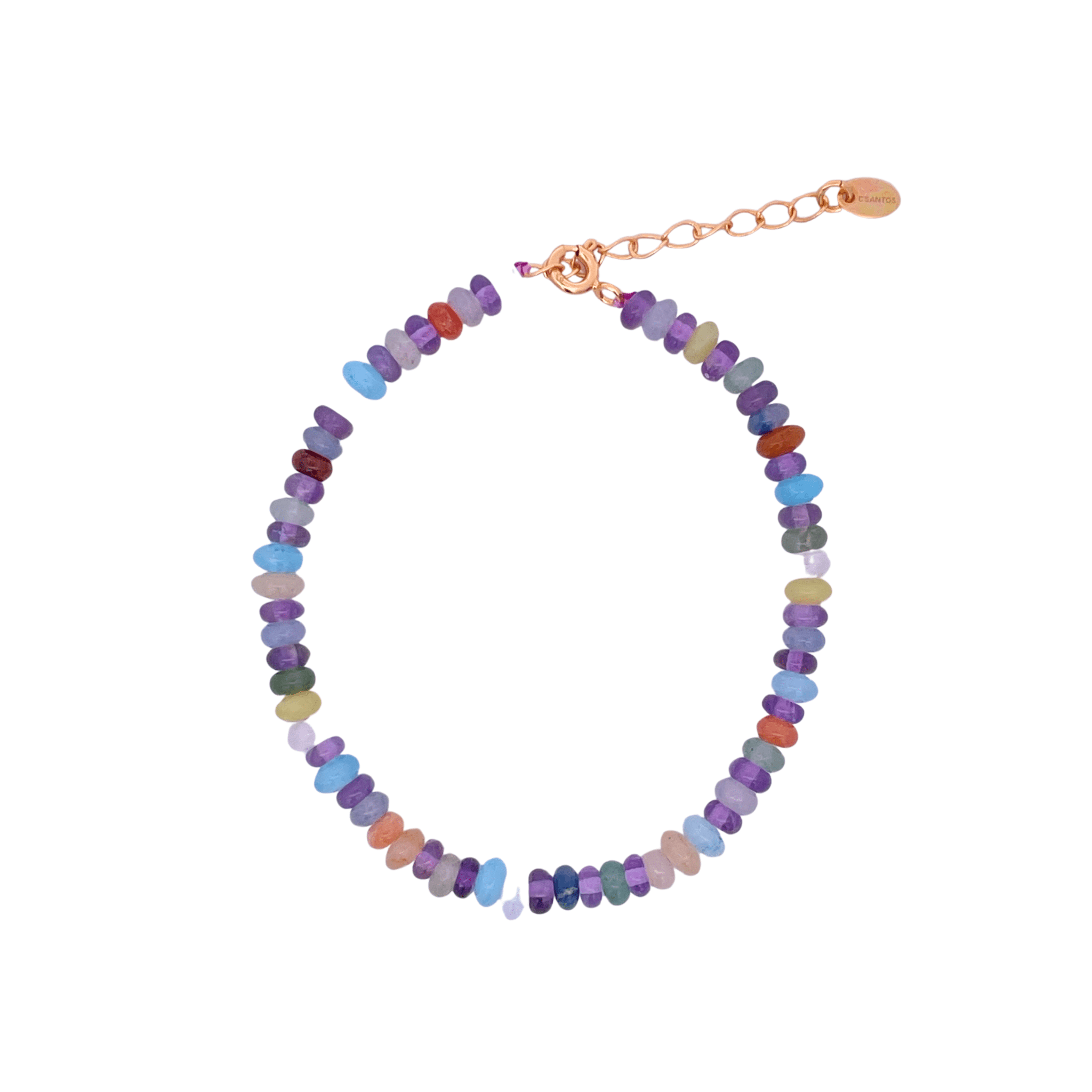 925YG BEANDS BRACELET QUARTZ MULTICOLOR - C'SANTOS