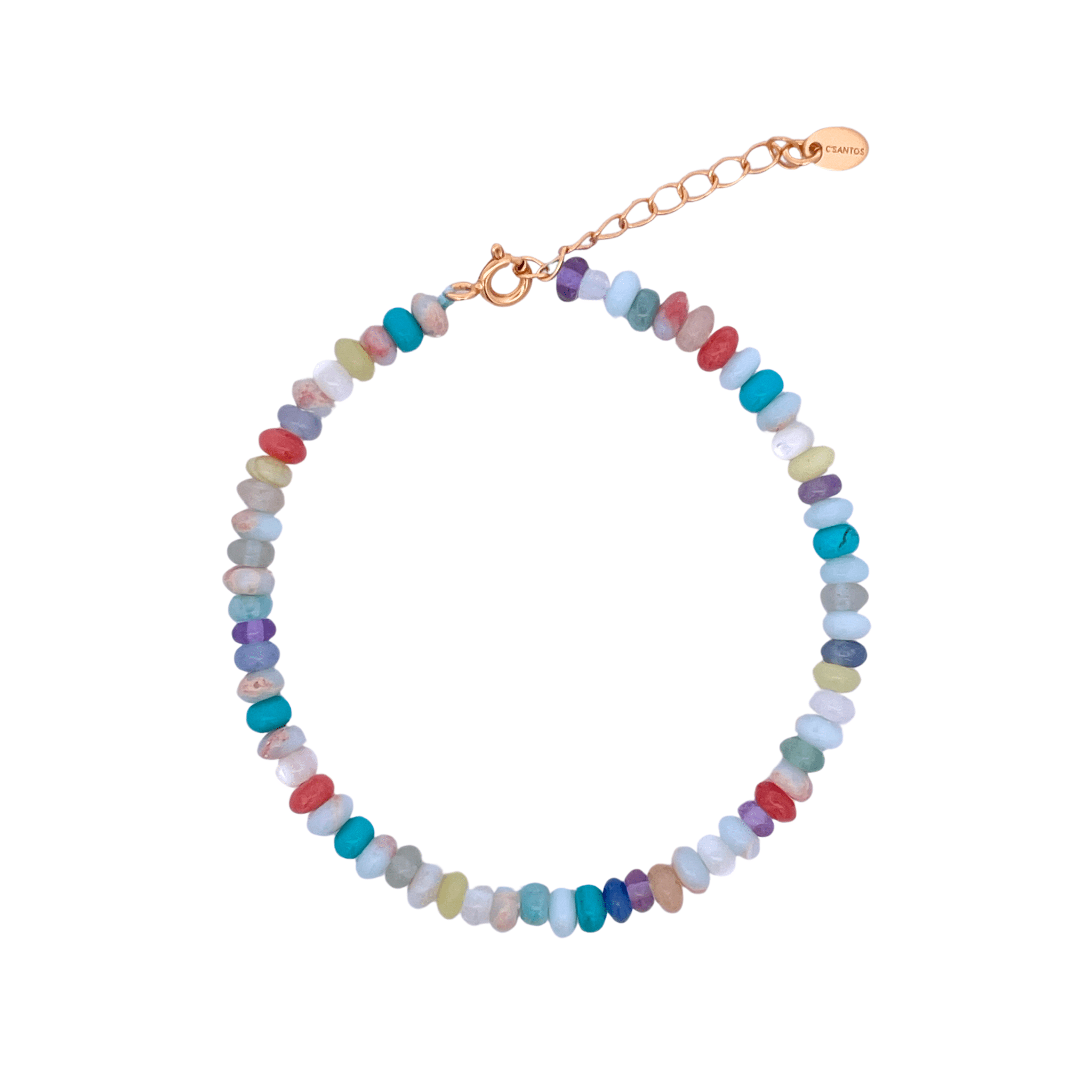 925YG BEANDS BRACELET QUARTZ MULTICOLOR - C'SANTOS