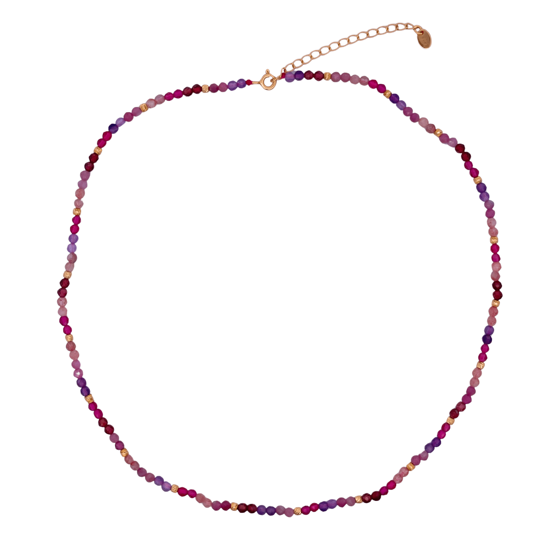925YG BEANDS NECKLACE AMETHYST & TOU - C'SANTOS