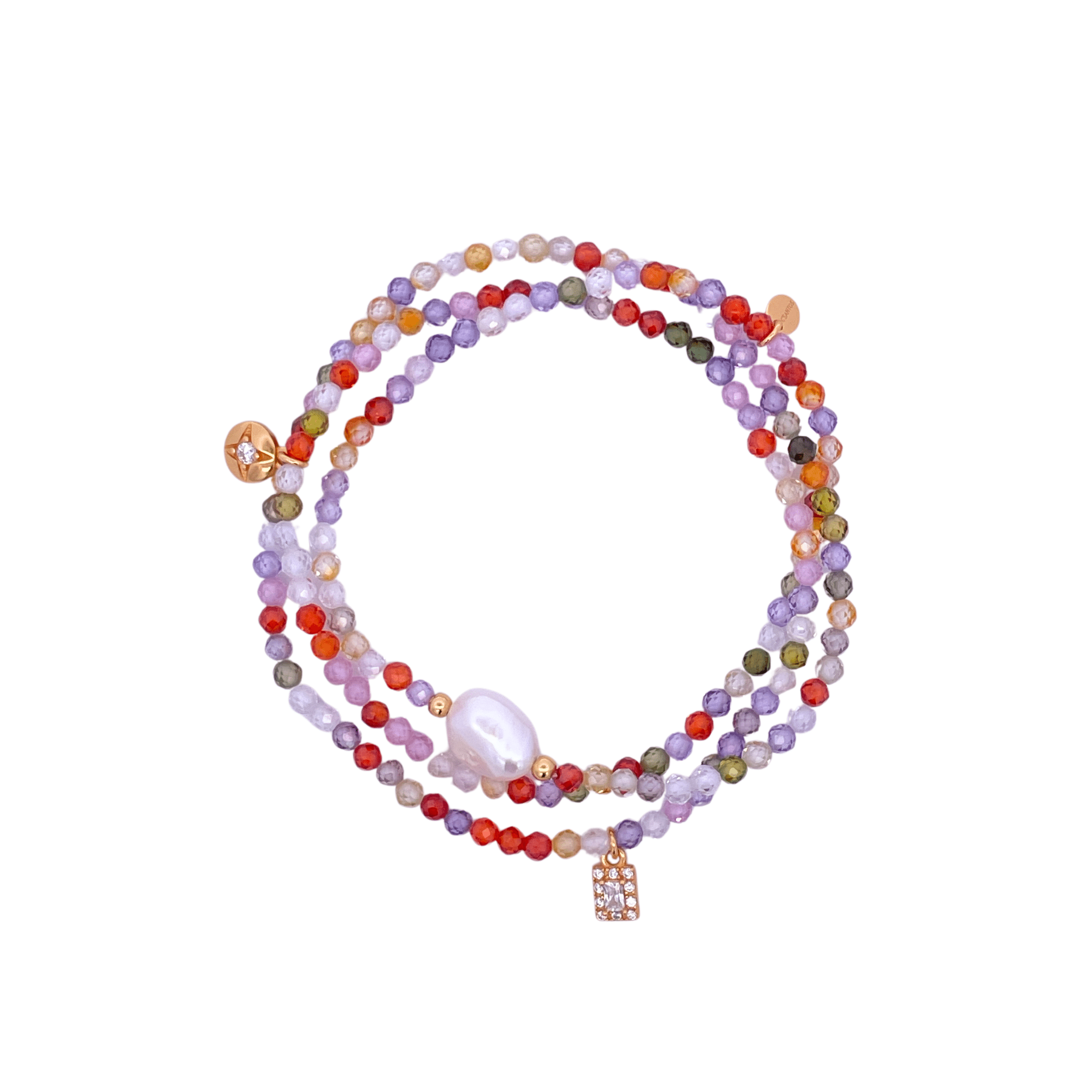 925YG BEANDS WITH PEARL BRACELET TOURMALINE & PEARL - C'SANTOS