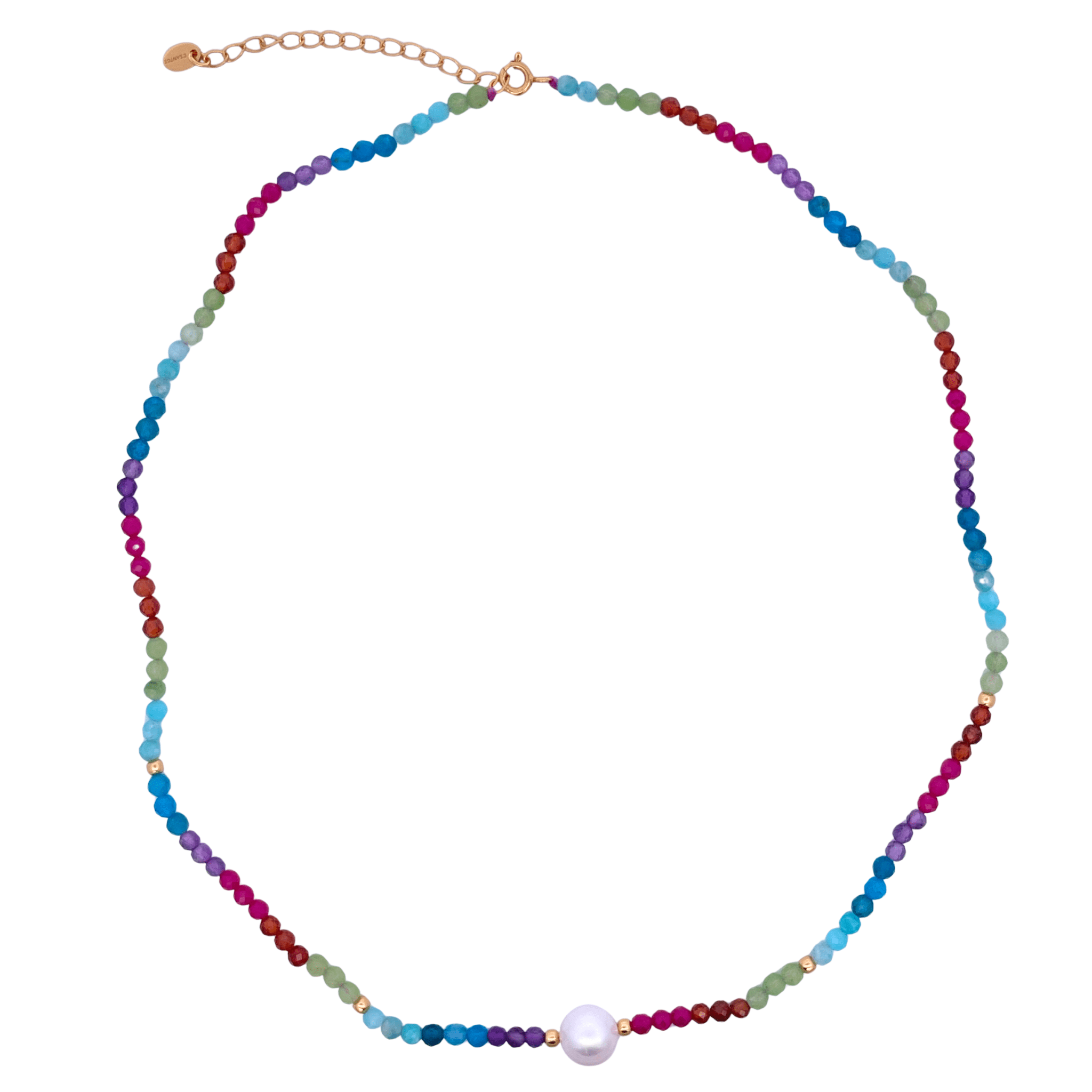 925YG BEANDS WITH SOLITARY PEARL NECKLACE AP AMZ JP GN R AM - C'SANTOS