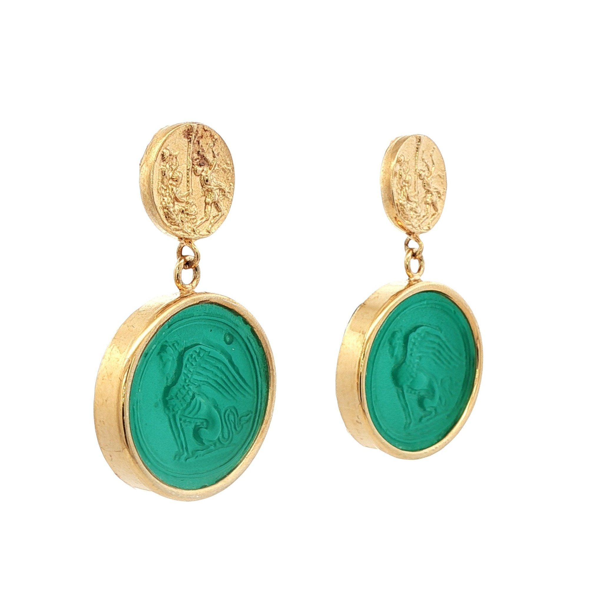 925YG CHIMERA GREEN EARRINGS - C'SANTOS