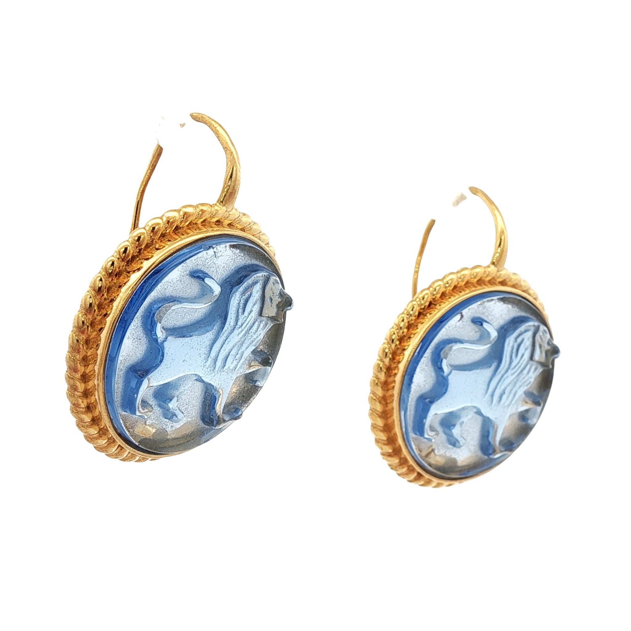 925YG CHIMERA SKY BLUE EARRINGS - C'SANTOS