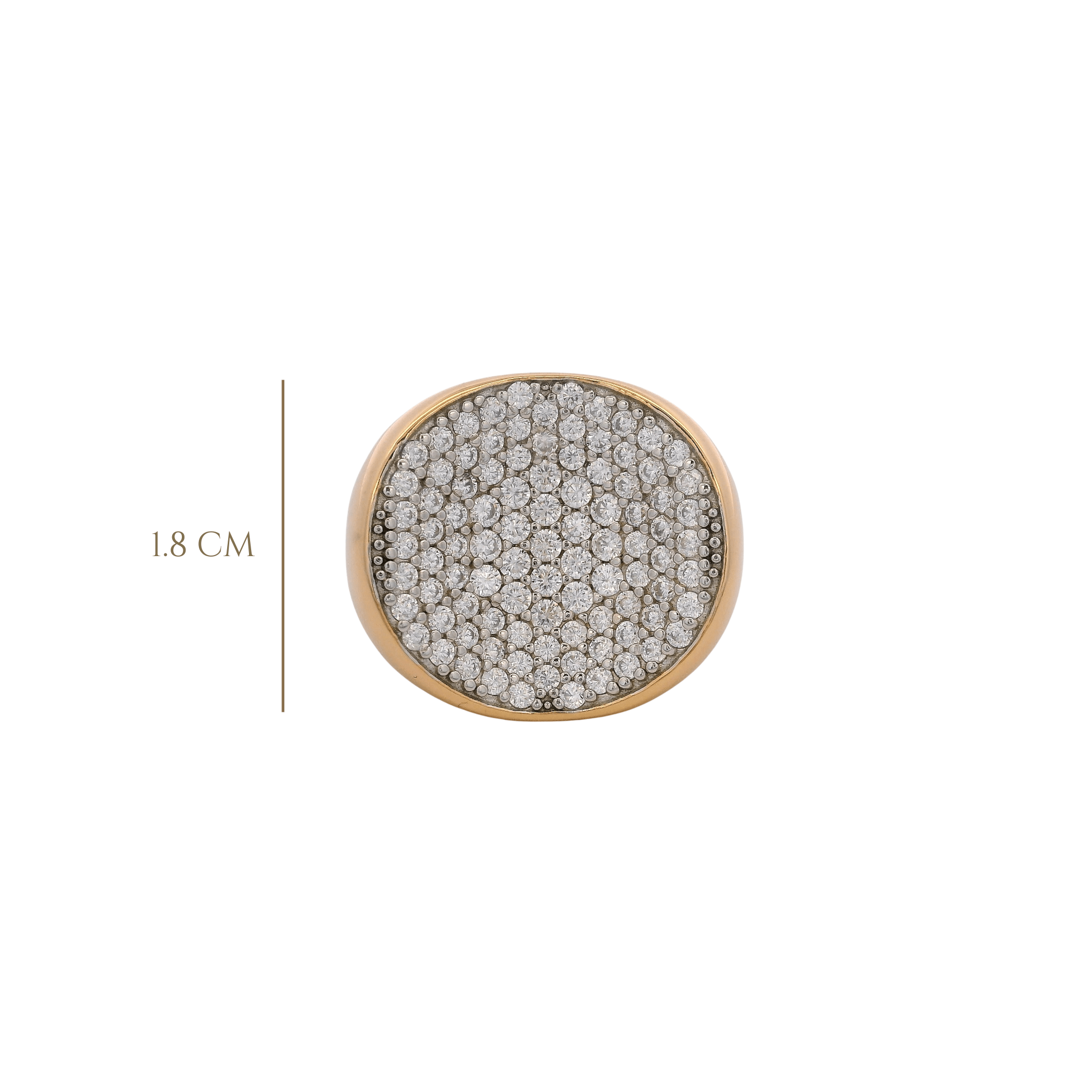 925YG CHUNKY CIRCLE DOME PAVE RING T7.5 - C'SANTOS