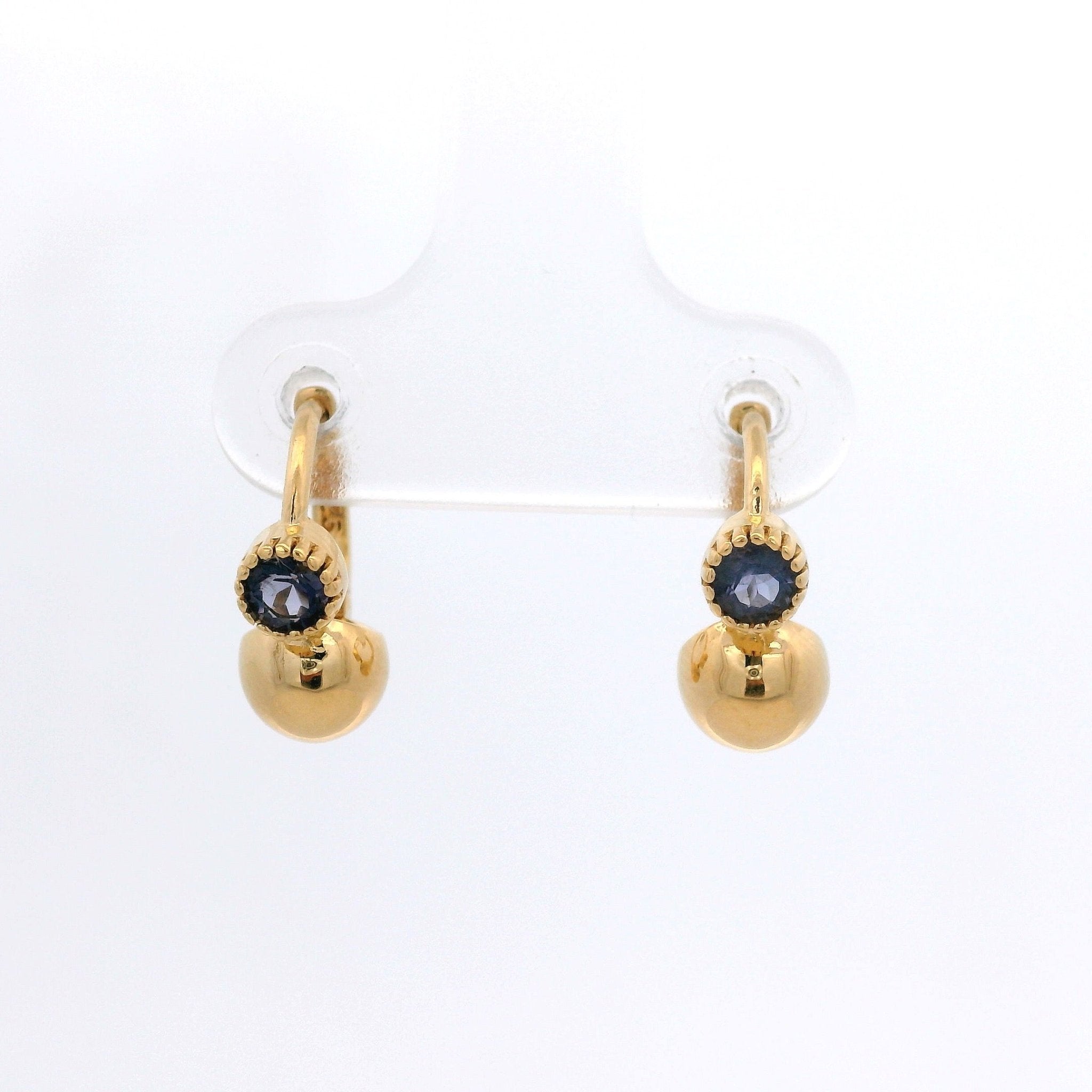 925YG DOME AND IOLITE EARRINGS - C'SANTOS