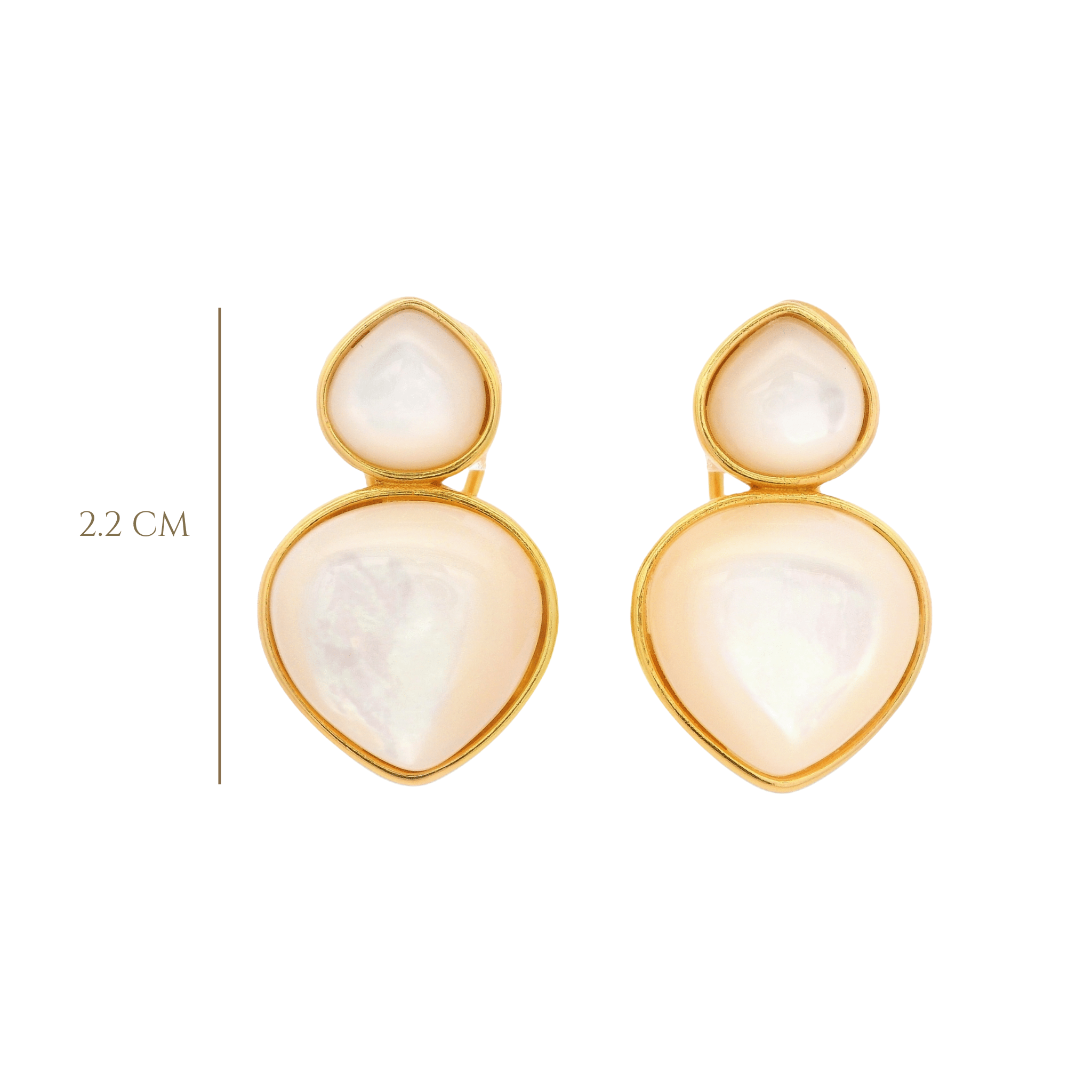 925YG DOUBLE BRIOLETTE EARRINGS MOP - C'SANTOS