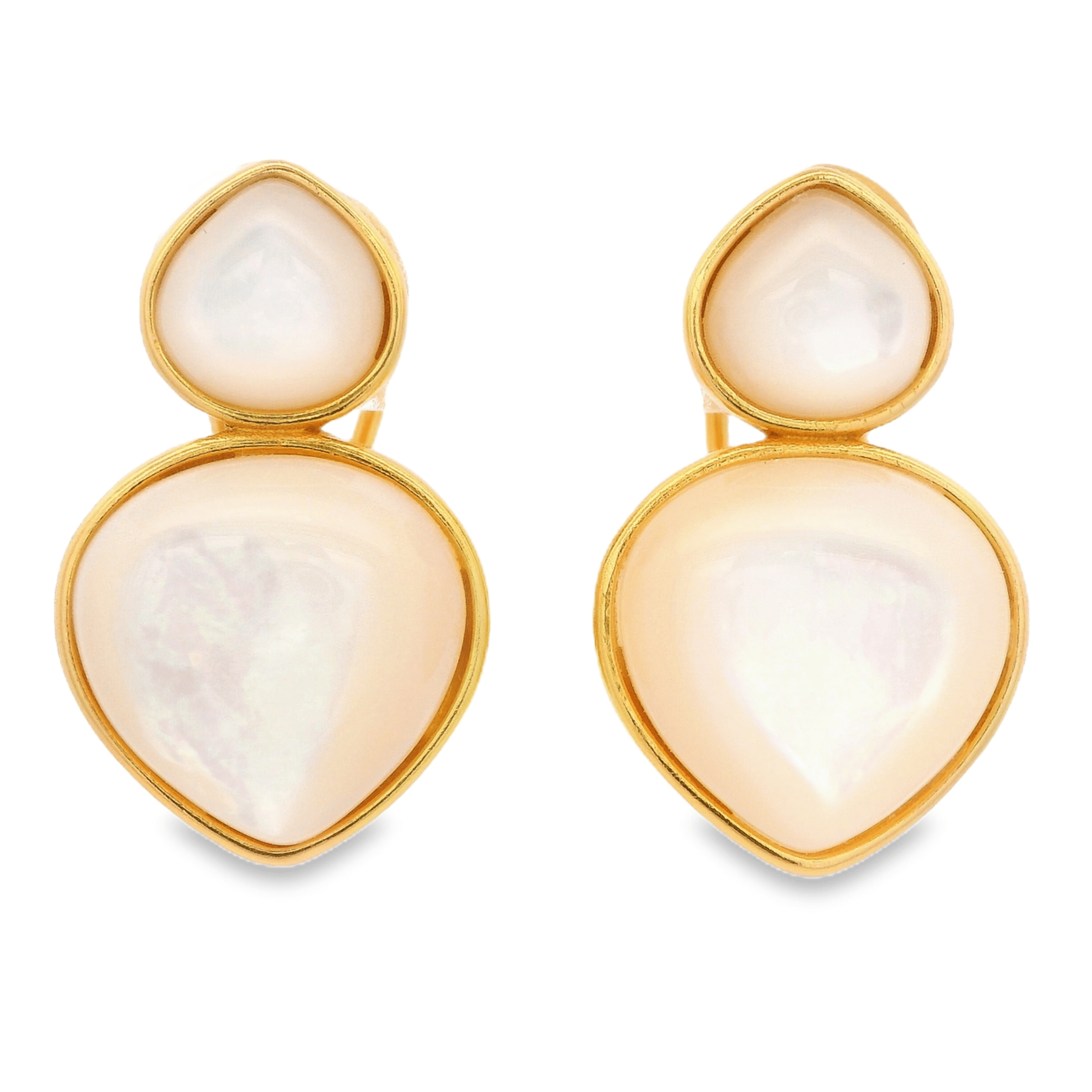 925YG DOUBLE BRIOLETTE EARRINGS MOP - C'SANTOS