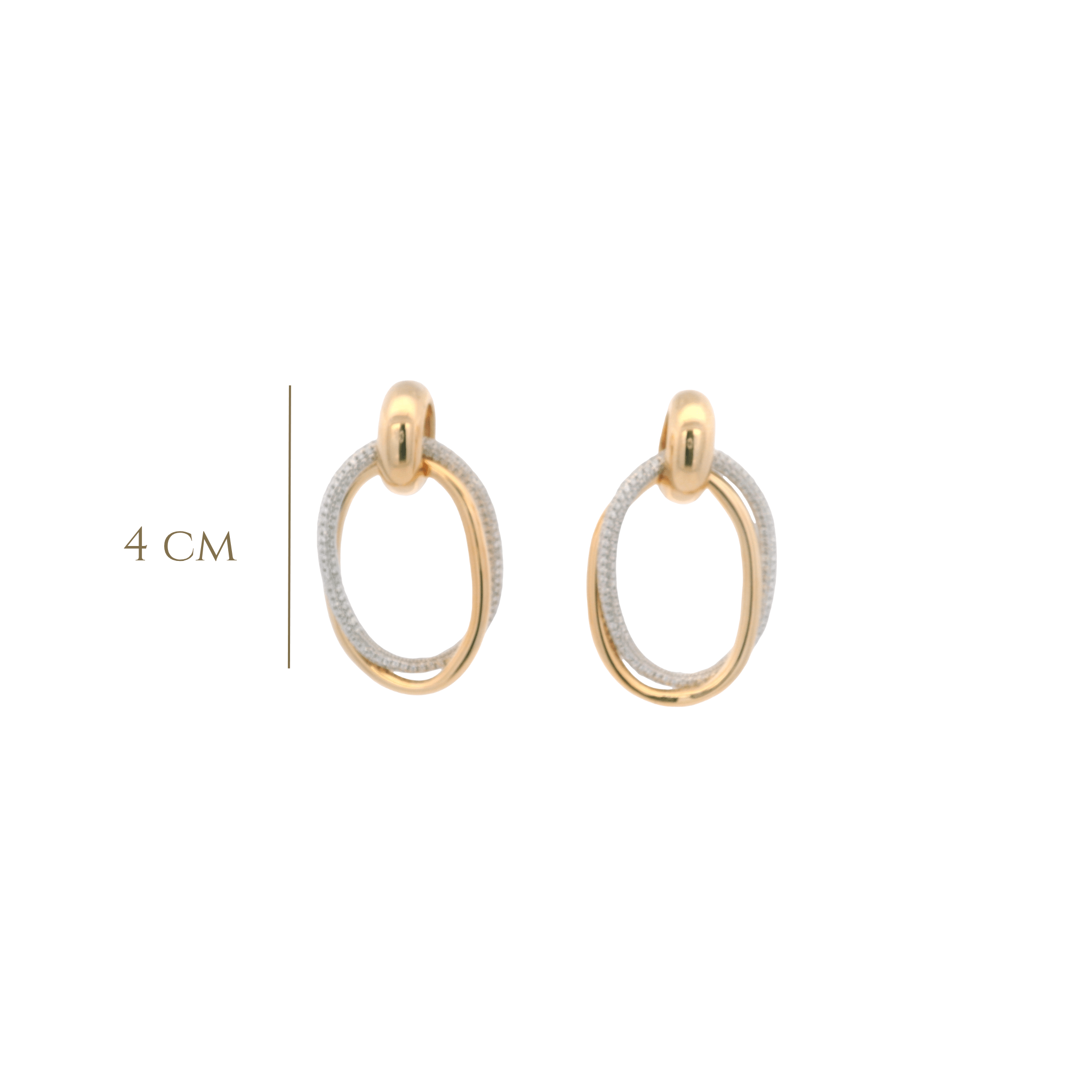 925YG DOUBLE INTERLOCKED CIRCLE EARRINGS - C'SANTOS