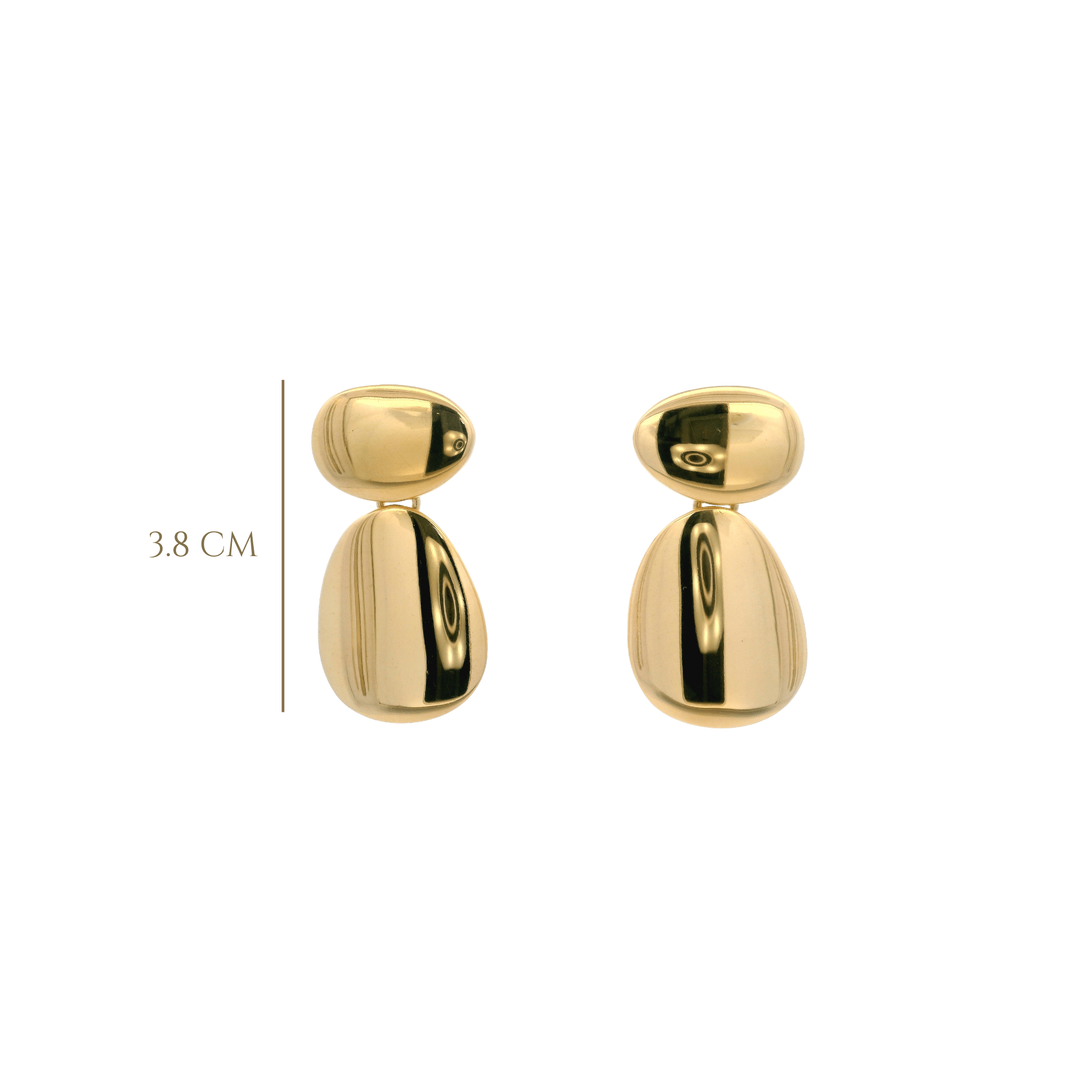 925YG DOUBLE OVAL IRREGULAR EARRINGS - C'SANTOS