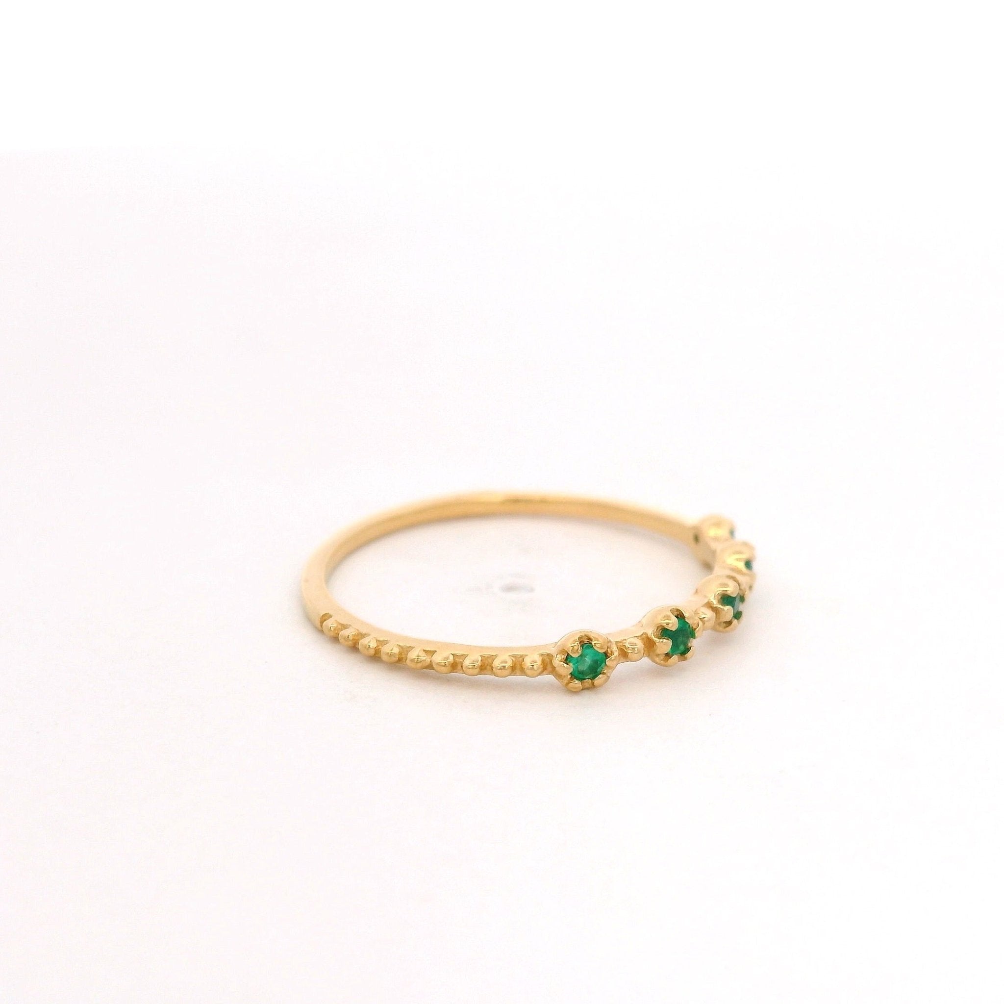 925YG FIVE STONE ONYX GREEN RING T6.5 - C'SANTOS