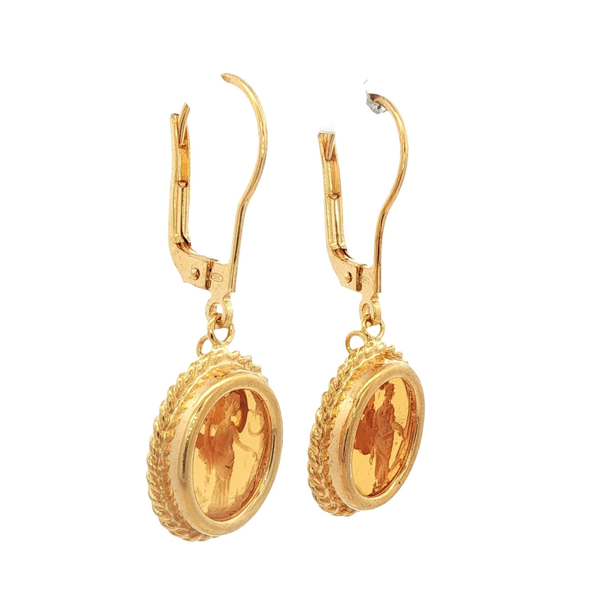 925YG FORTUNE AMBAR EARRINGS - C'SANTOS