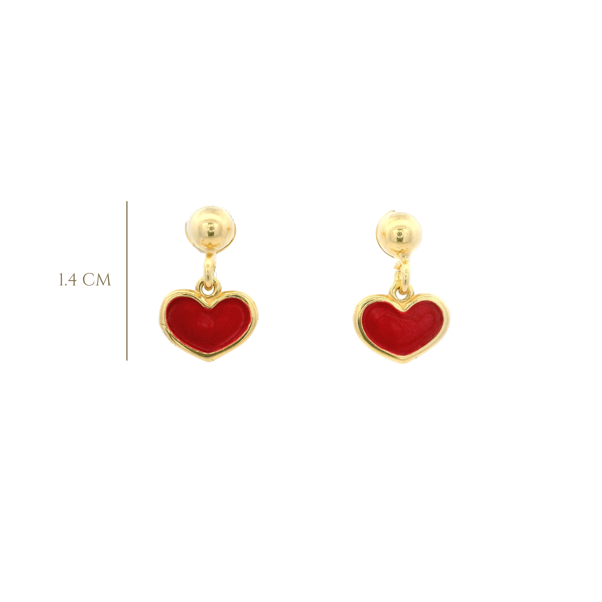 925YG HEART RED ENAMEL EARRINGS - C'SANTOS