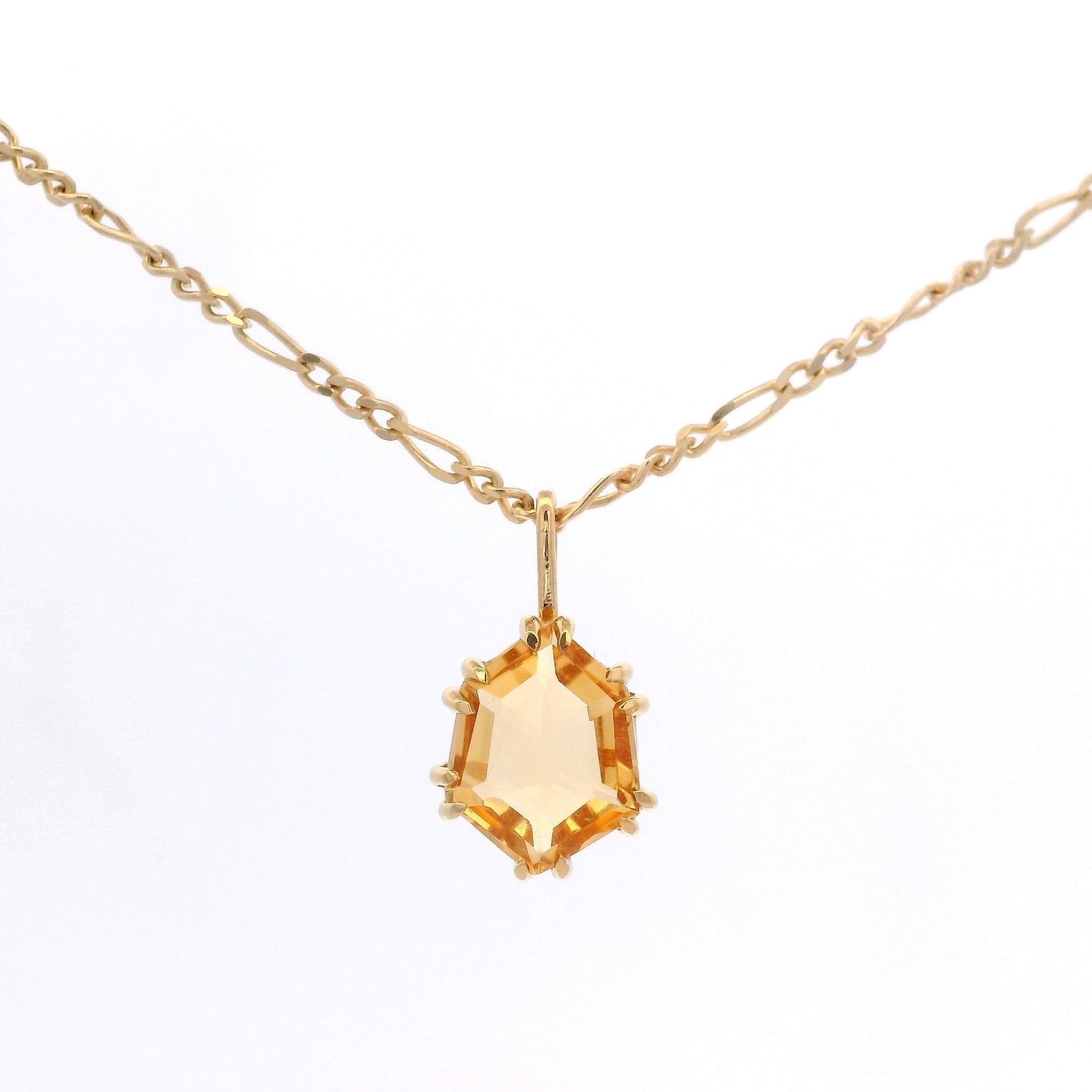 925YG HEXAGONAL CITRINE NECKLACE - C'SANTOS
