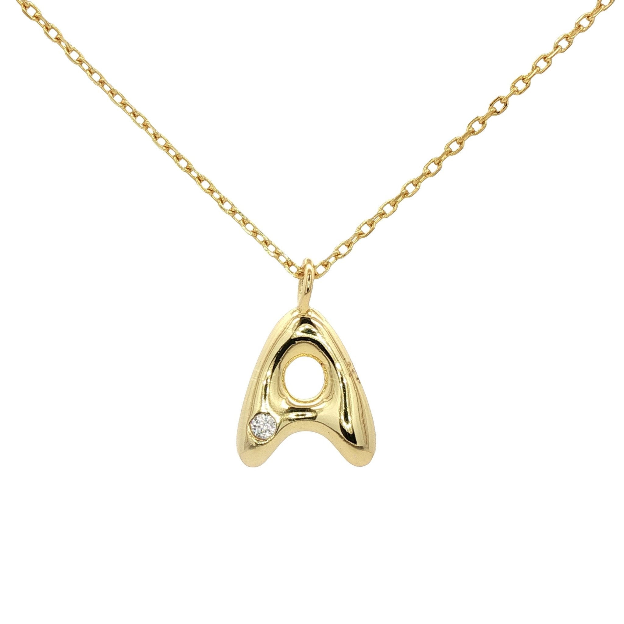 925YG INICIAL A CZ NECKLACE - C'SANTOS