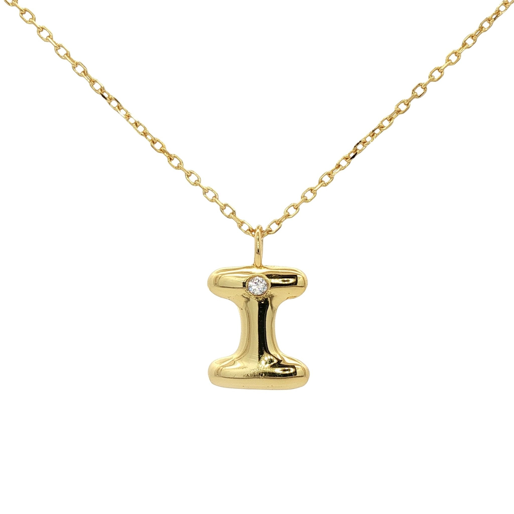 925YG INICIAL I CZ NECKLACE - C'SANTOS
