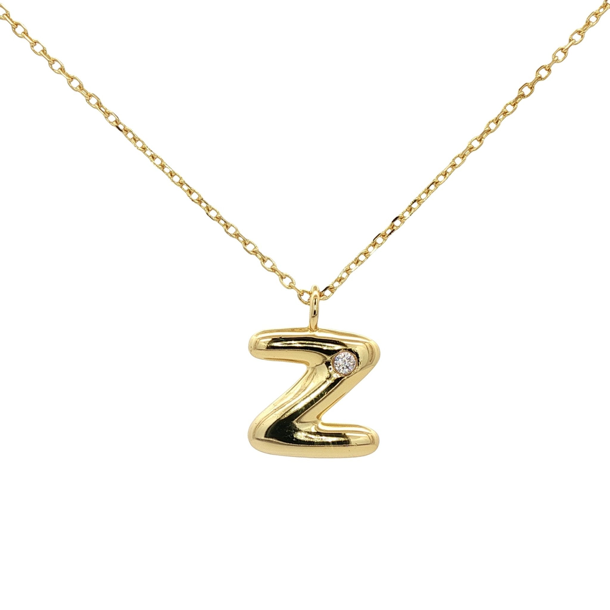 925YG INICIAL Z CZ NECKLACE - C'SANTOS