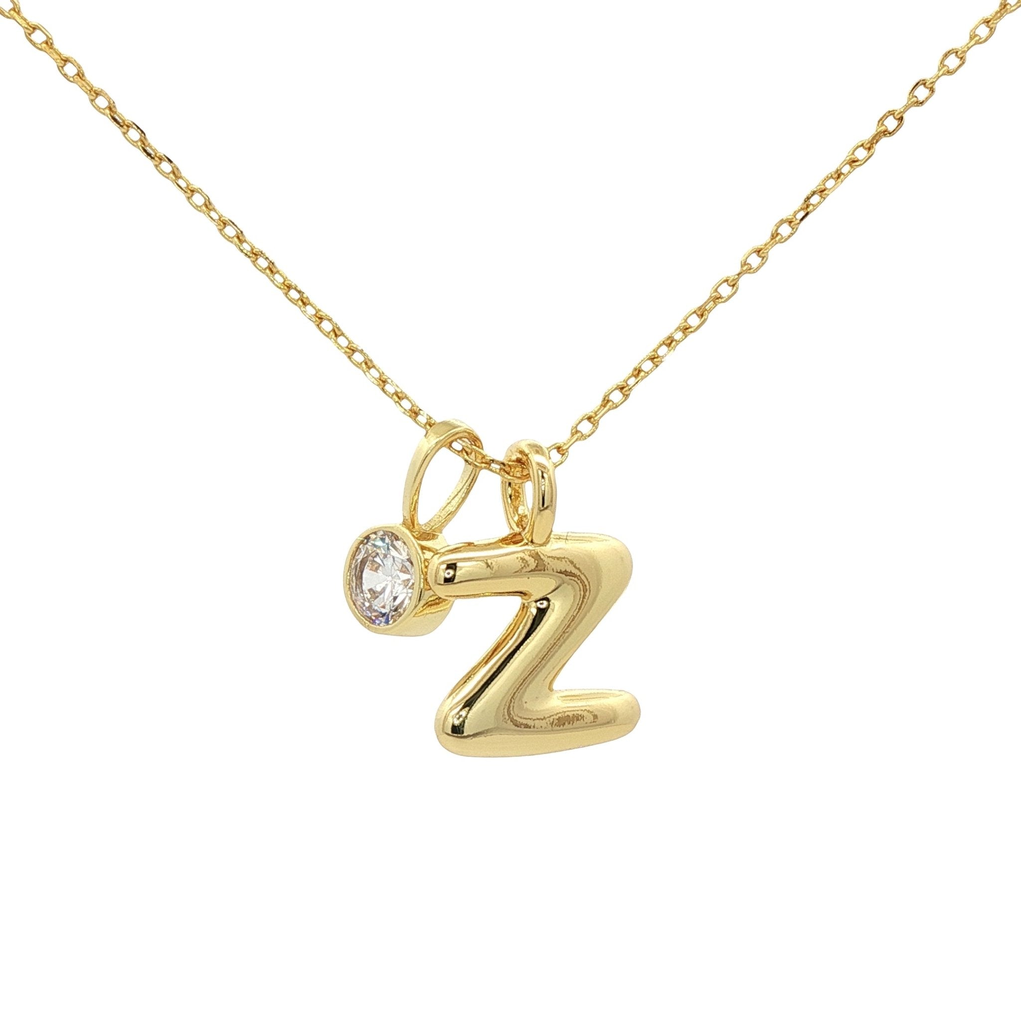 925YG INICIAL Z CZ PENDANT NECKLACE - C'SANTOS