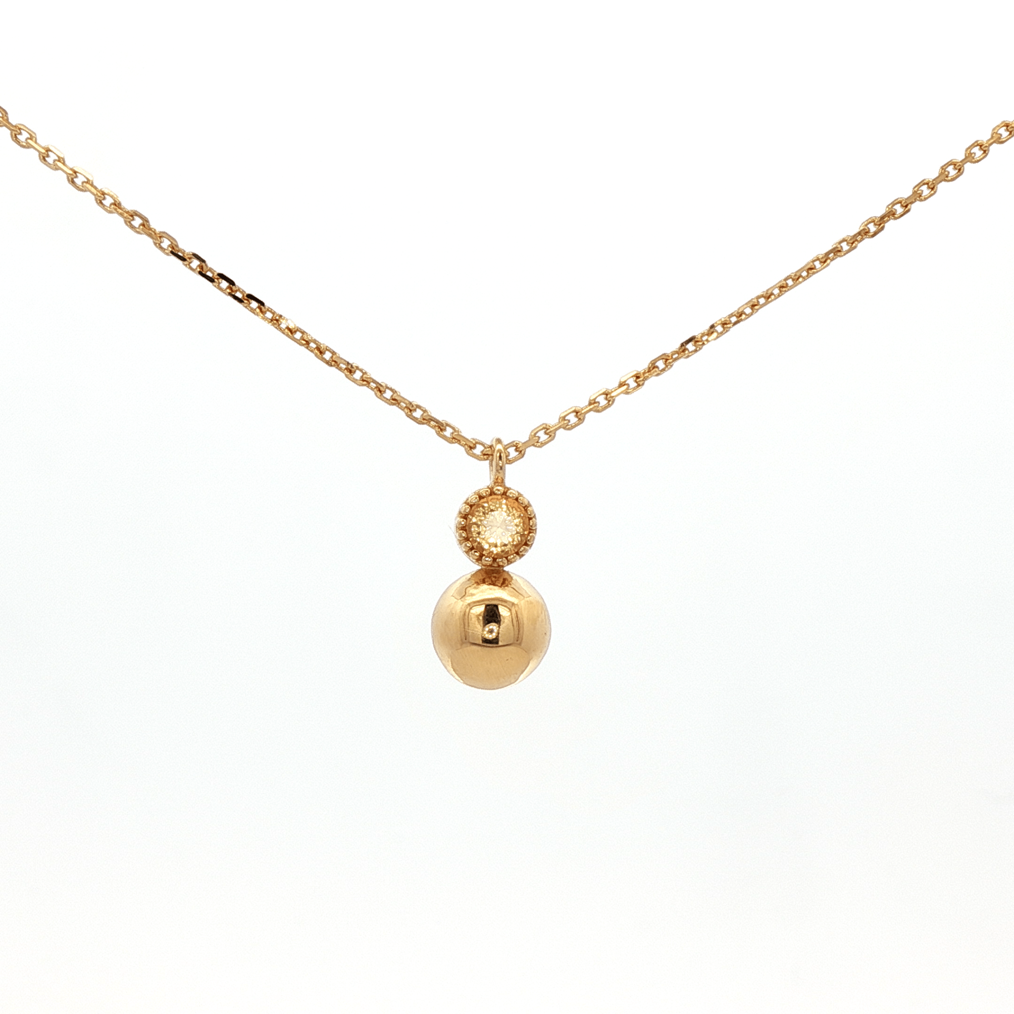 925YG MINI DOME AND CITRINE NECKLACE - C'SANTOS