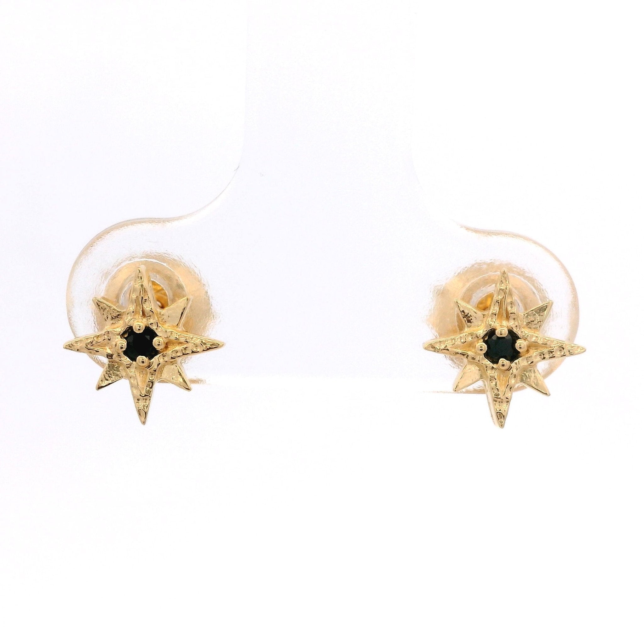 925YG NORT STAR SPINEL BLACK EARRINGS - C'SANTOS