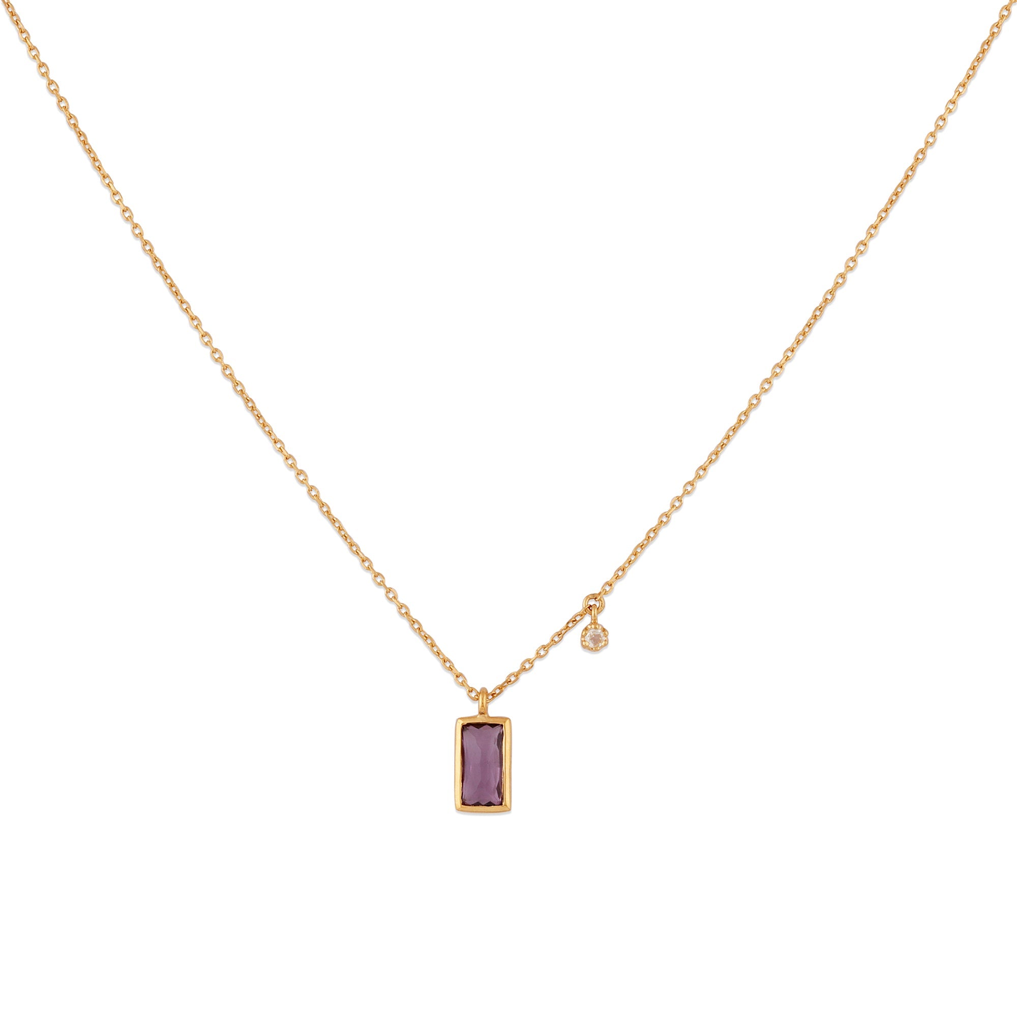 925YG RECTANGULO AMETHYST NECKLACE - C'SANTOS