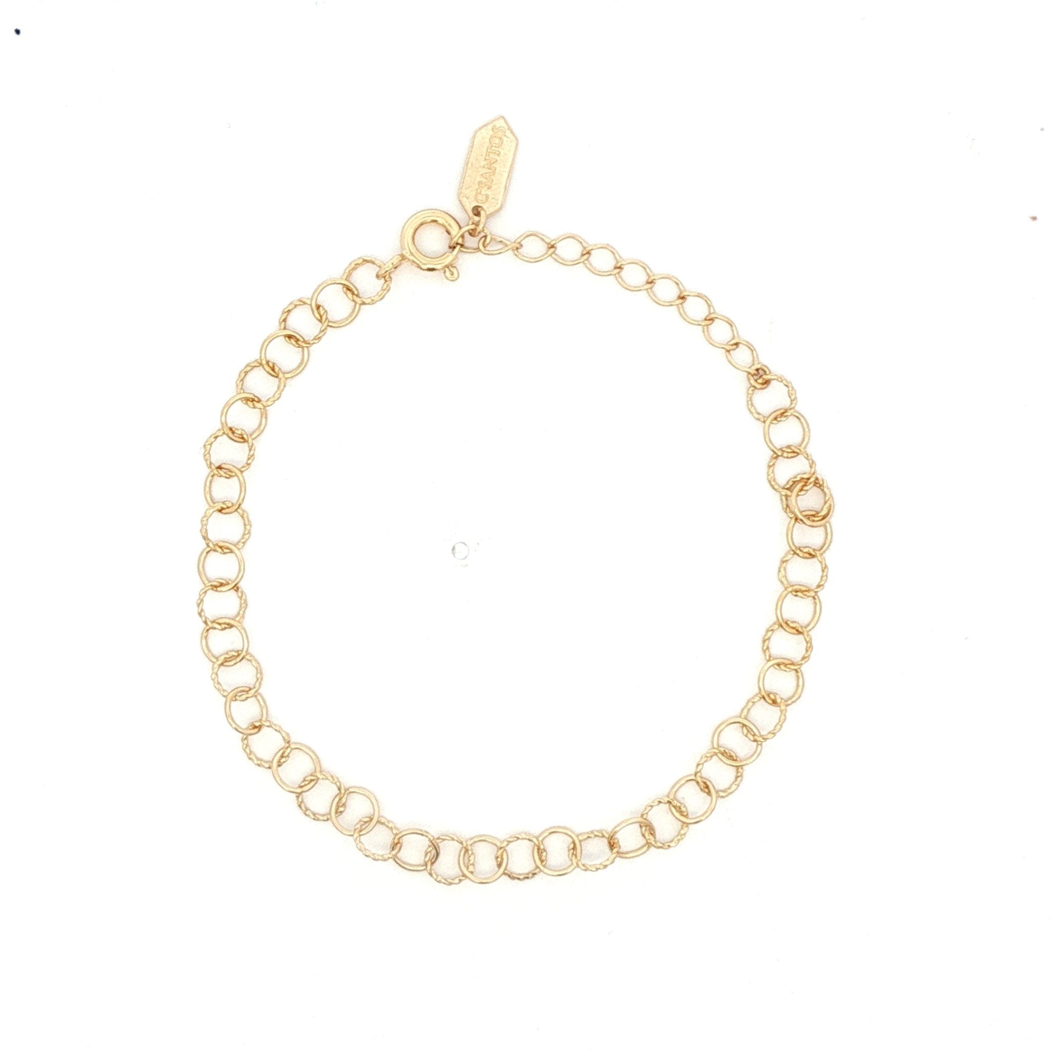 925YG ROLO TEXTURE BRACELET - C'SANTOS