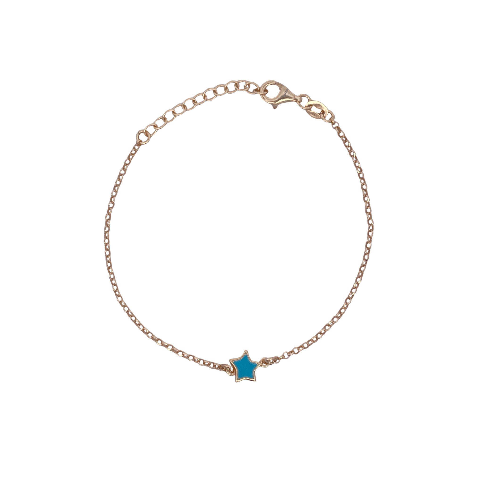 925YG SOLITARY STAR TURQUOISE ENAMEL BRACELET - C'SANTOS