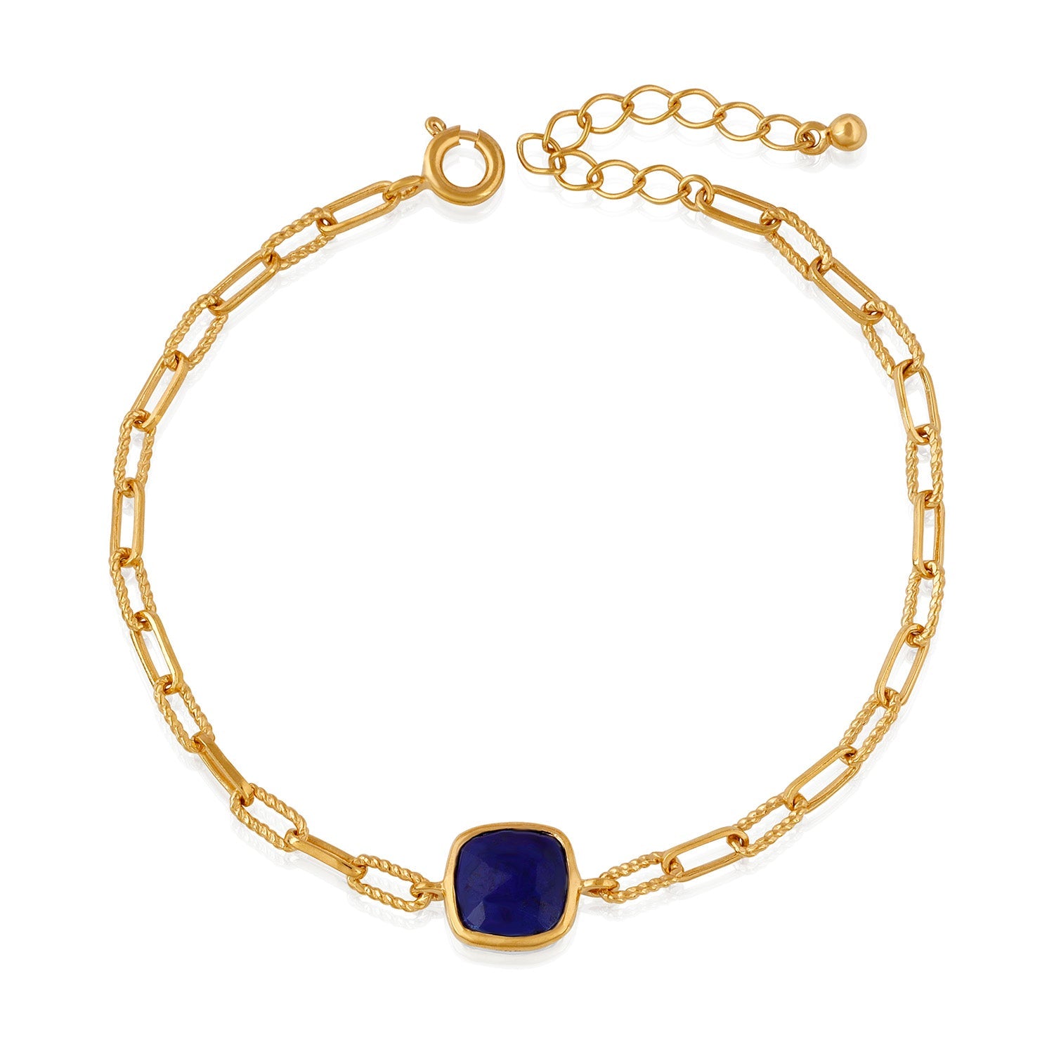 925YG SQUARE LAPIS LAZULI BRACELET - C'SANTOS