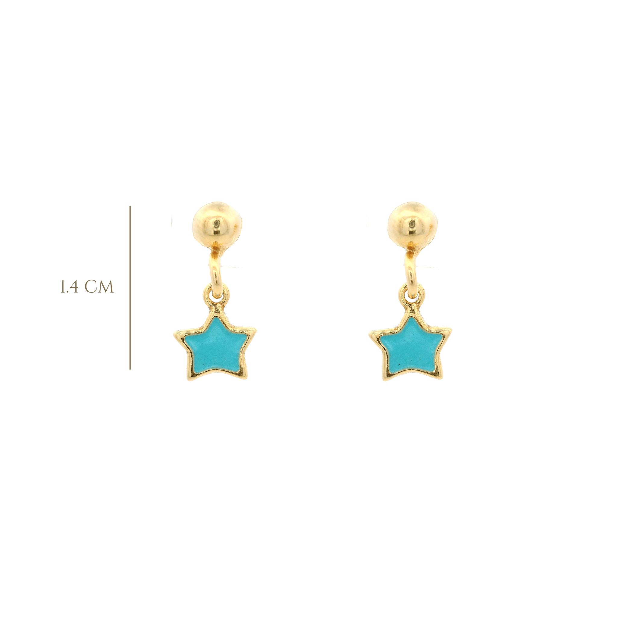 925YG STAR TURQUOISE ENAMEL EARRINGS - C'SANTOS