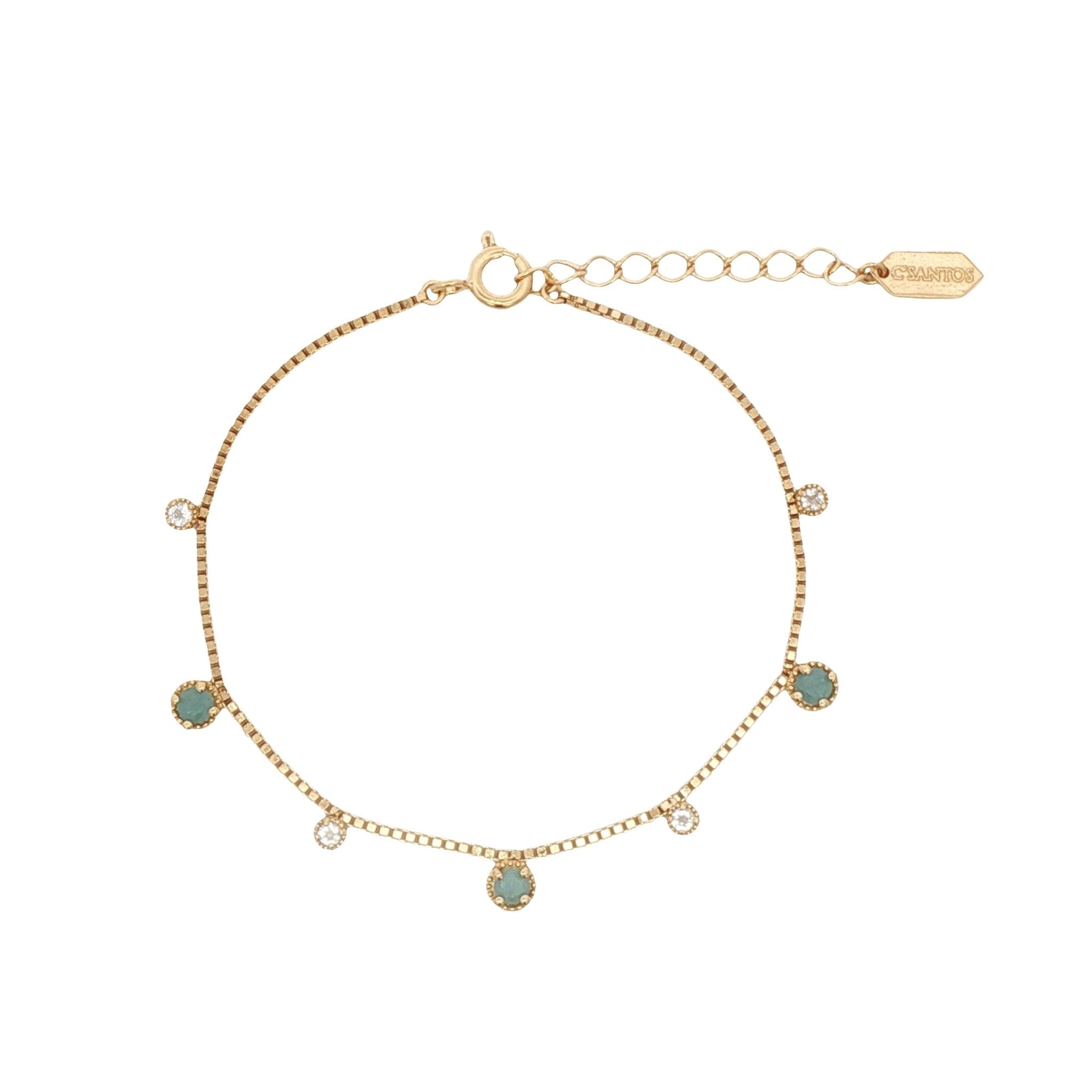 925YG STATION AQUA AND ROCK CRYSTAL BRACELET - C'SANTOS