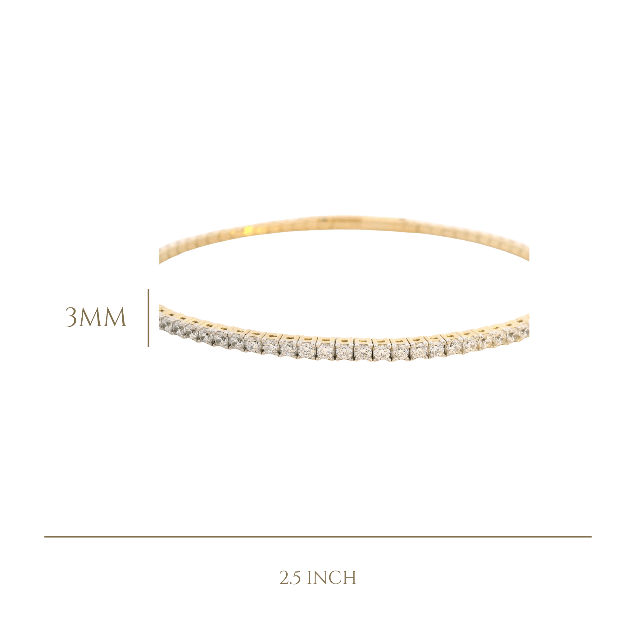 925YG TENNIS CZ BANGLE - C'SANTOS