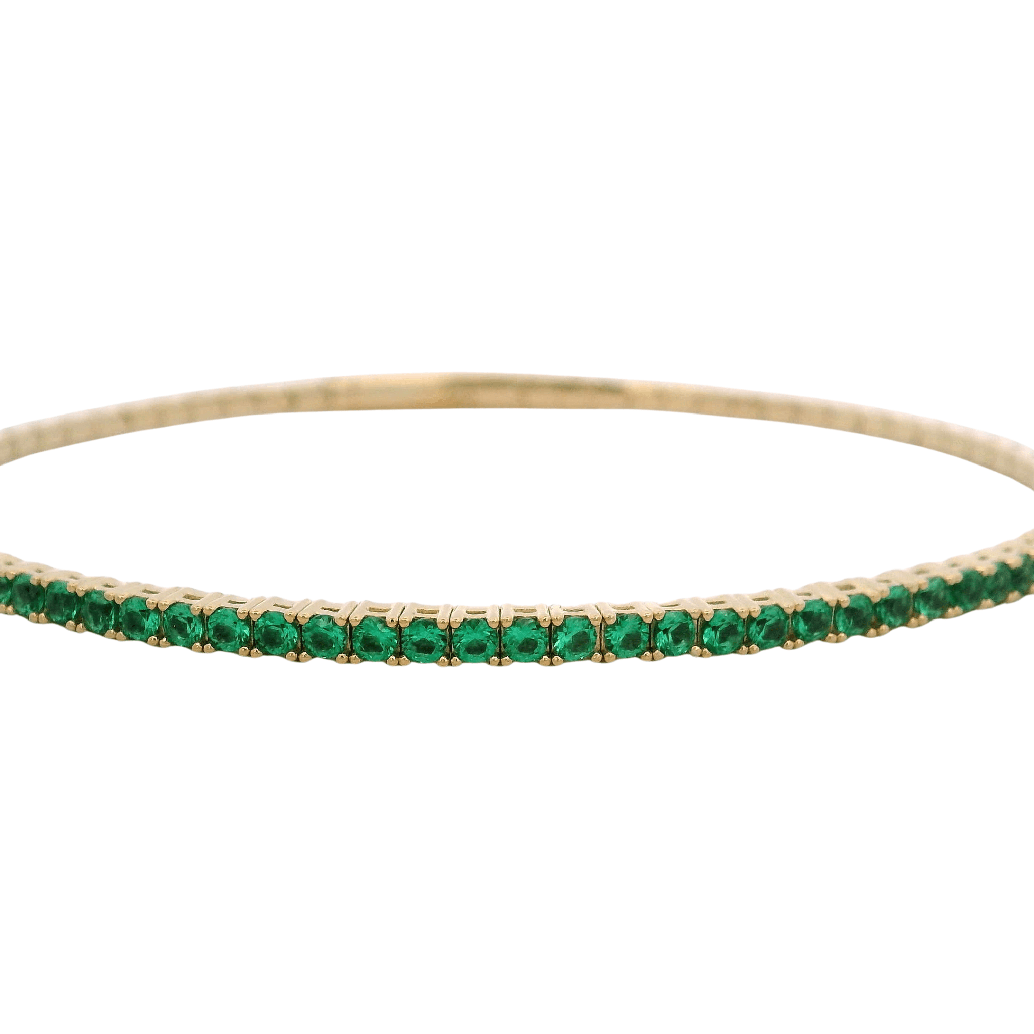 925YG TENNIS CZ GREEN BANGLE - C'SANTOS