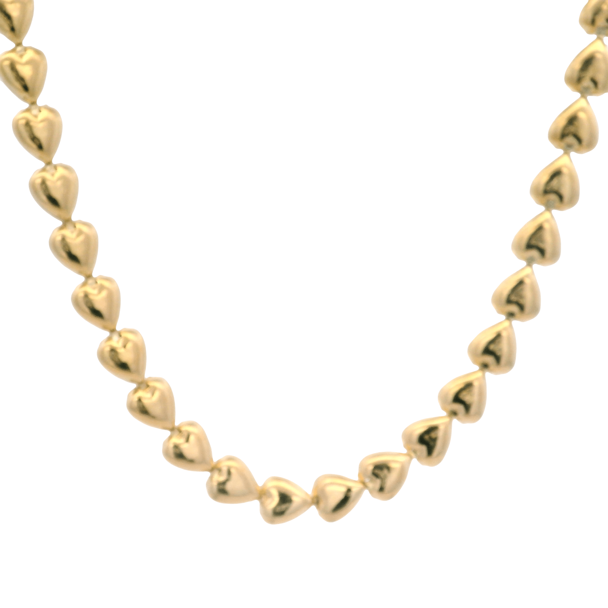 925YG TENNIS HEART SMOOTH NECKLACE - C'SANTOS