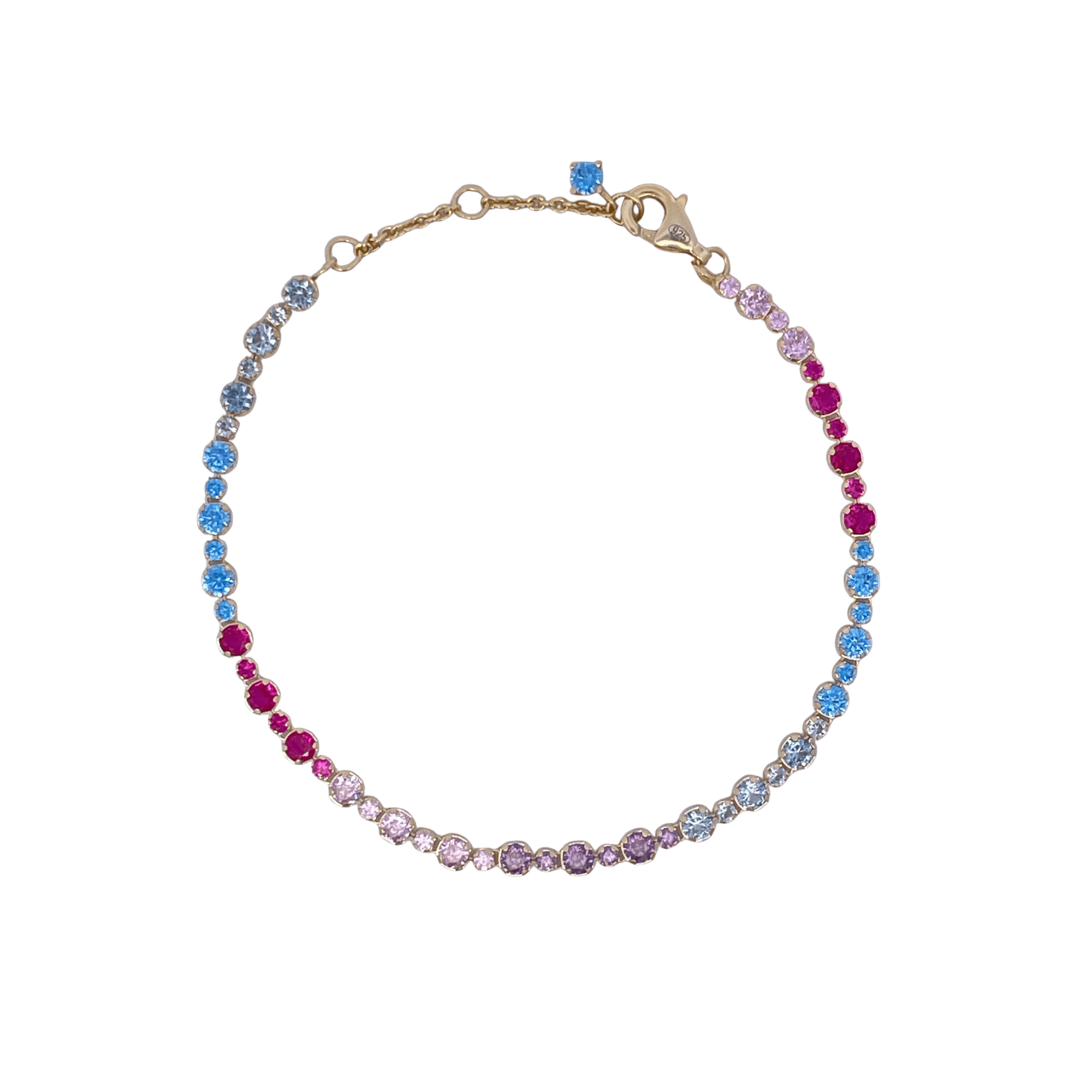 925YG TENNIS MULTICOLOR BRACELET - C'SANTOS