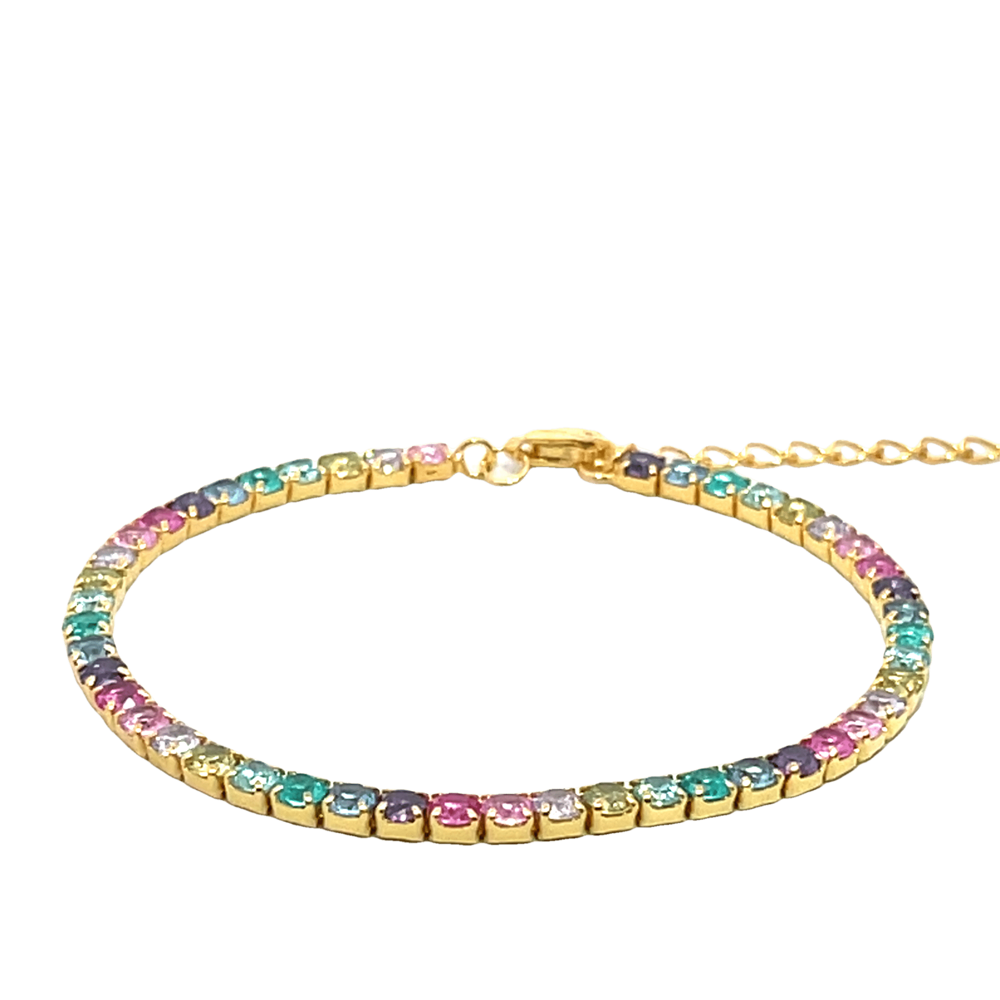 925YG TENNIS MULTICOLOR CZ BRACELET - C'SANTOS