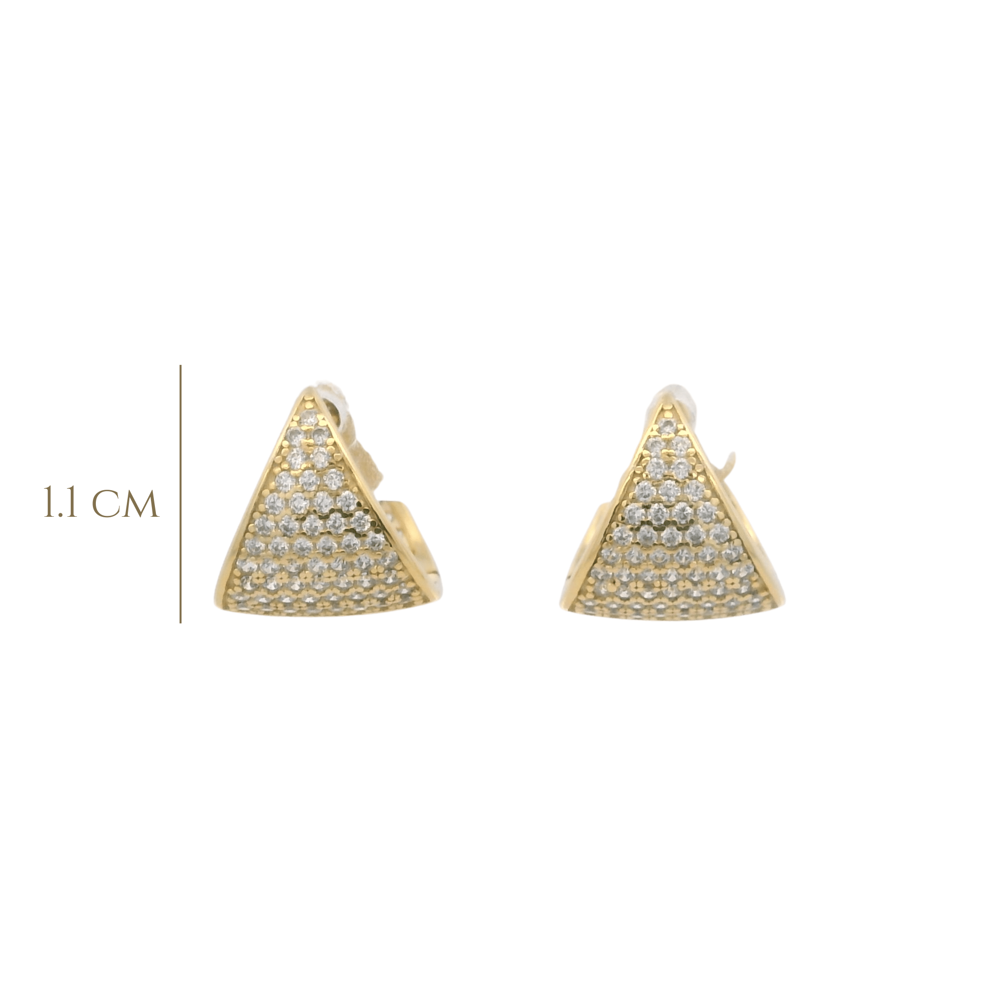 925YG TRIANGLE PAVE CZ HUGGIES - C'SANTOS