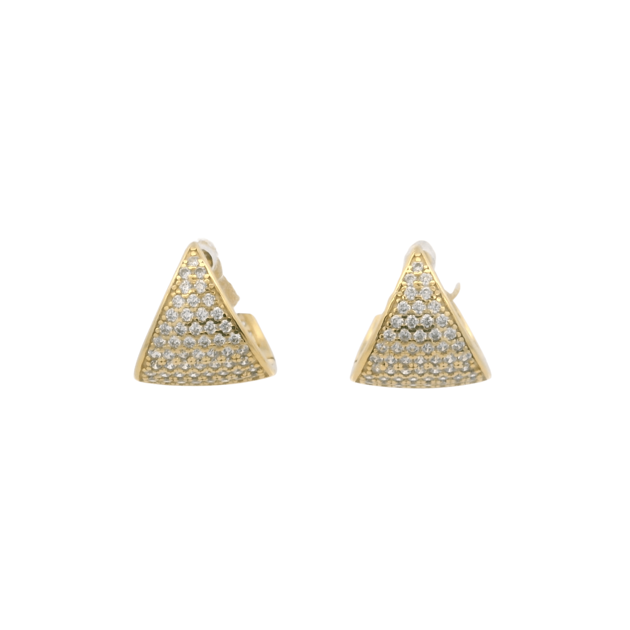 925YG TRIANGLE PAVE CZ HUGGIES - C'SANTOS